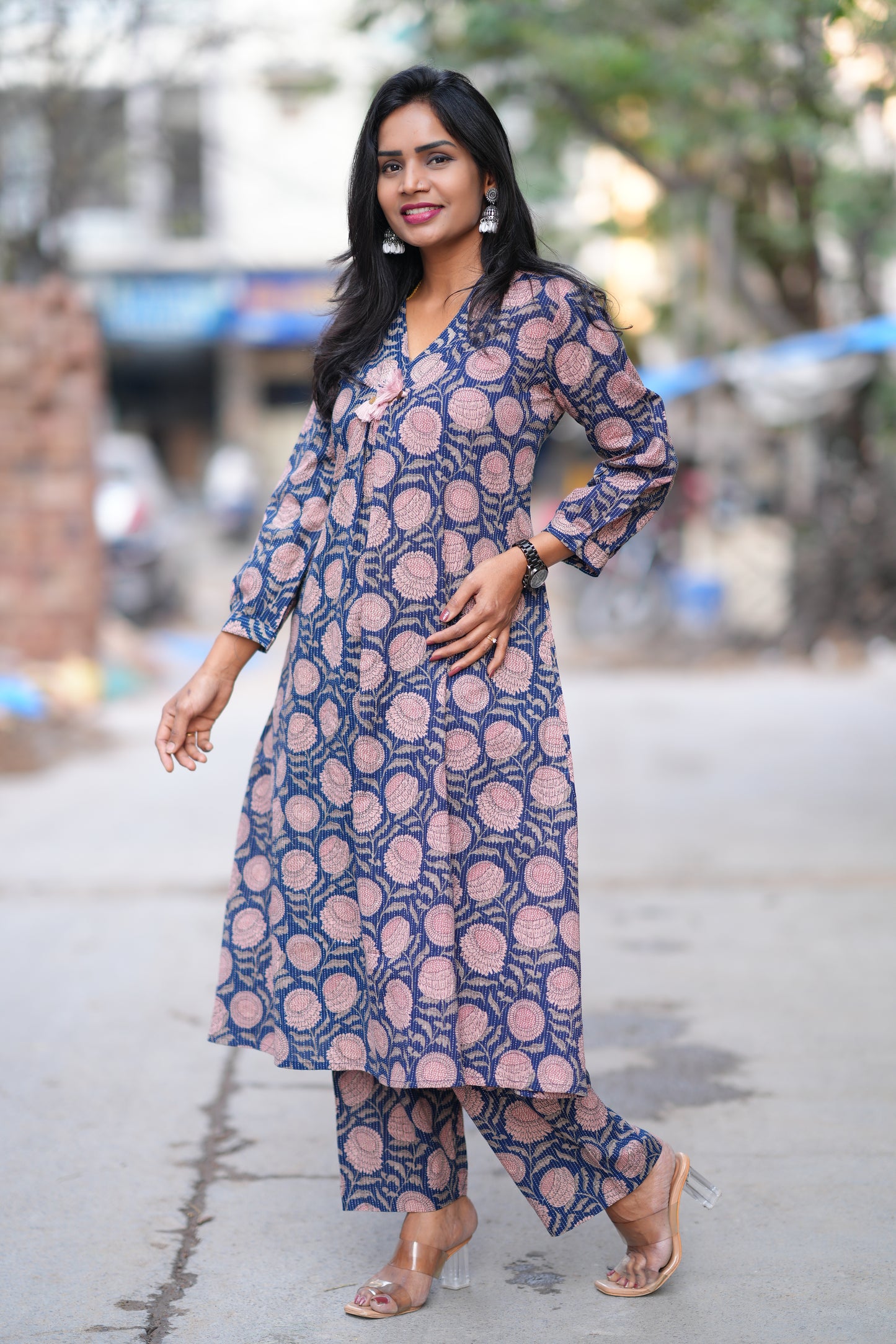 Jaipur Cotton Cordset With Booti Block Print