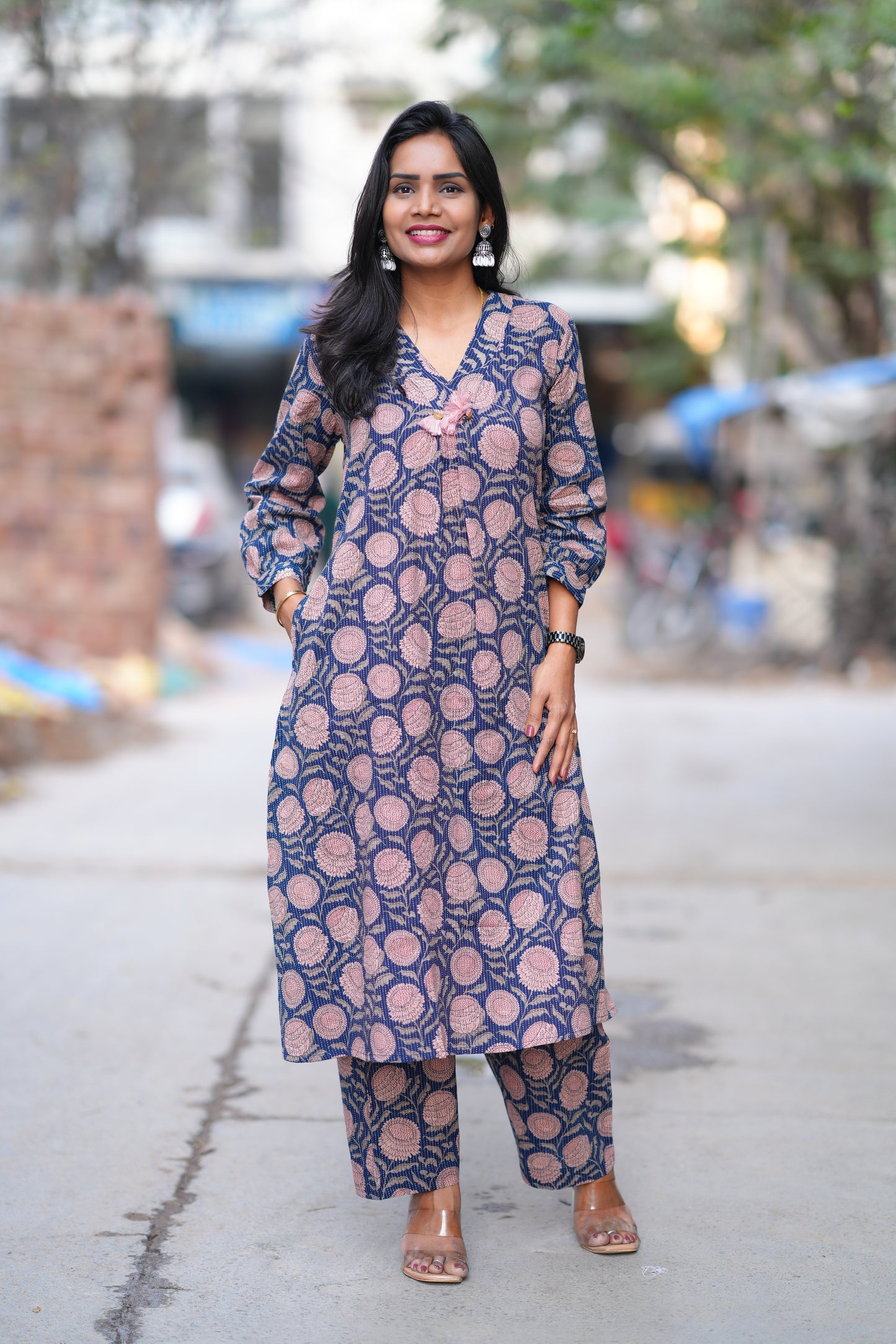 Jaipur Cotton Cordset With Booti Block Print
