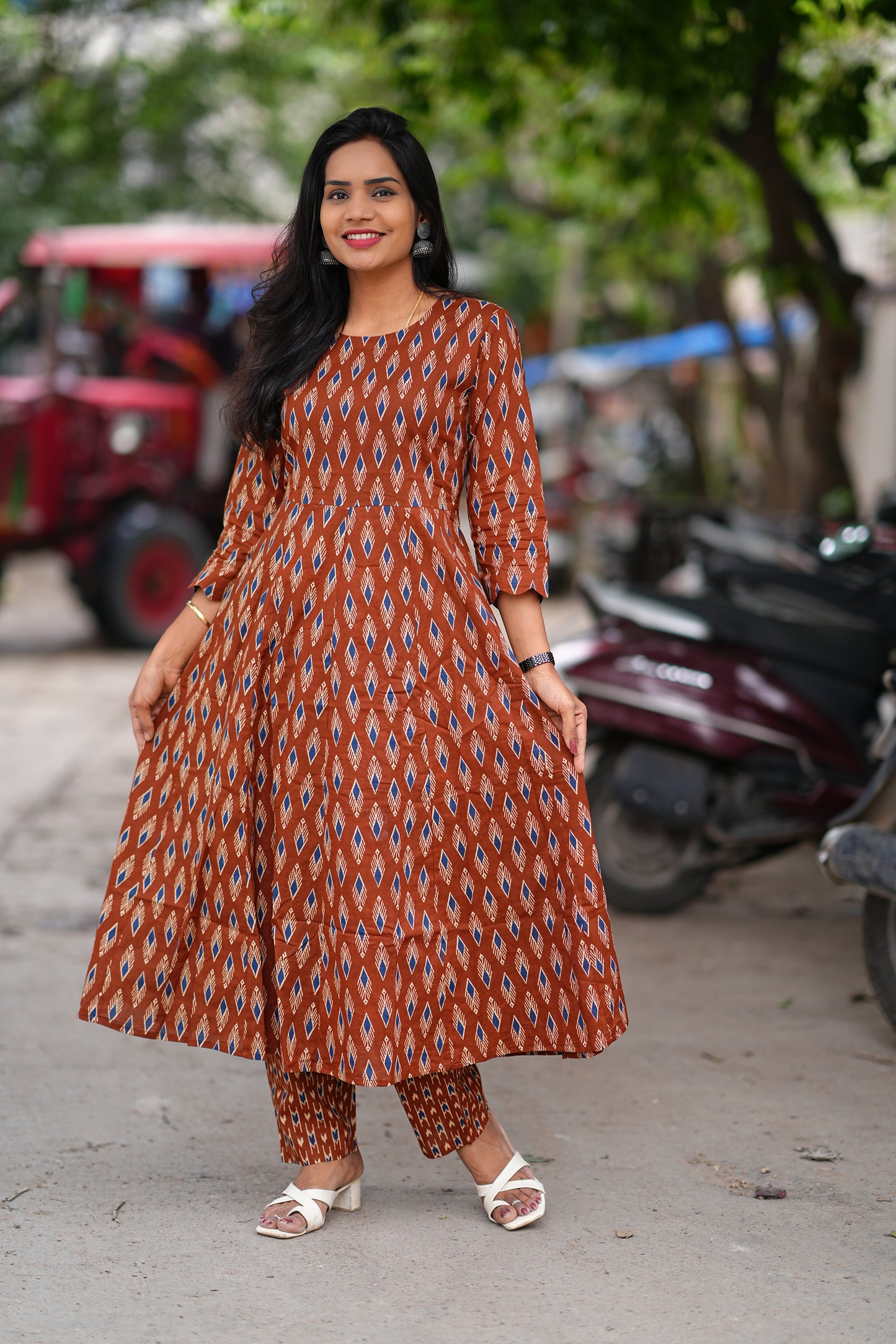 Office Wear Jaipur Cotton A Line Cord Set