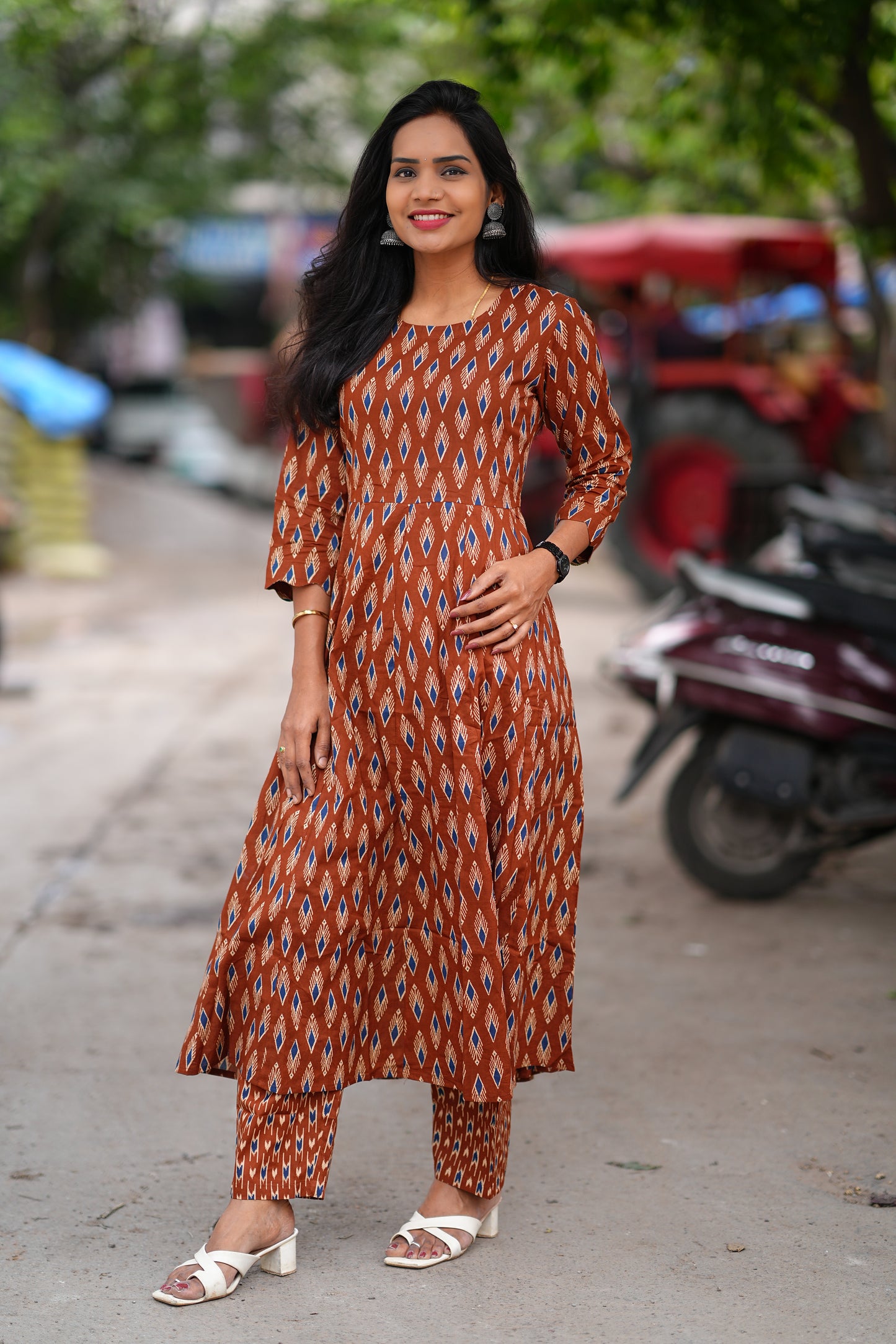 Office Wear Jaipur Cotton A Line Cord Set