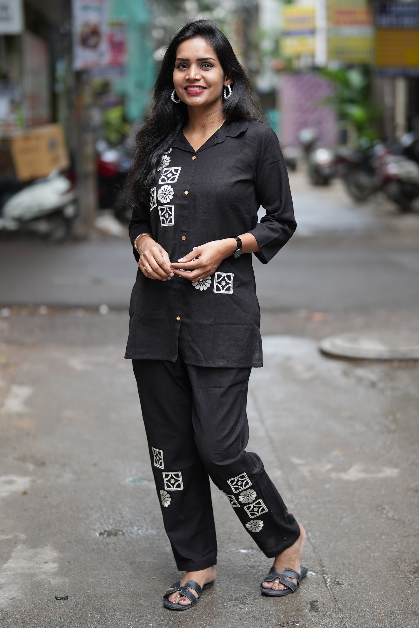 Black Color Cotton Flex Cord Set