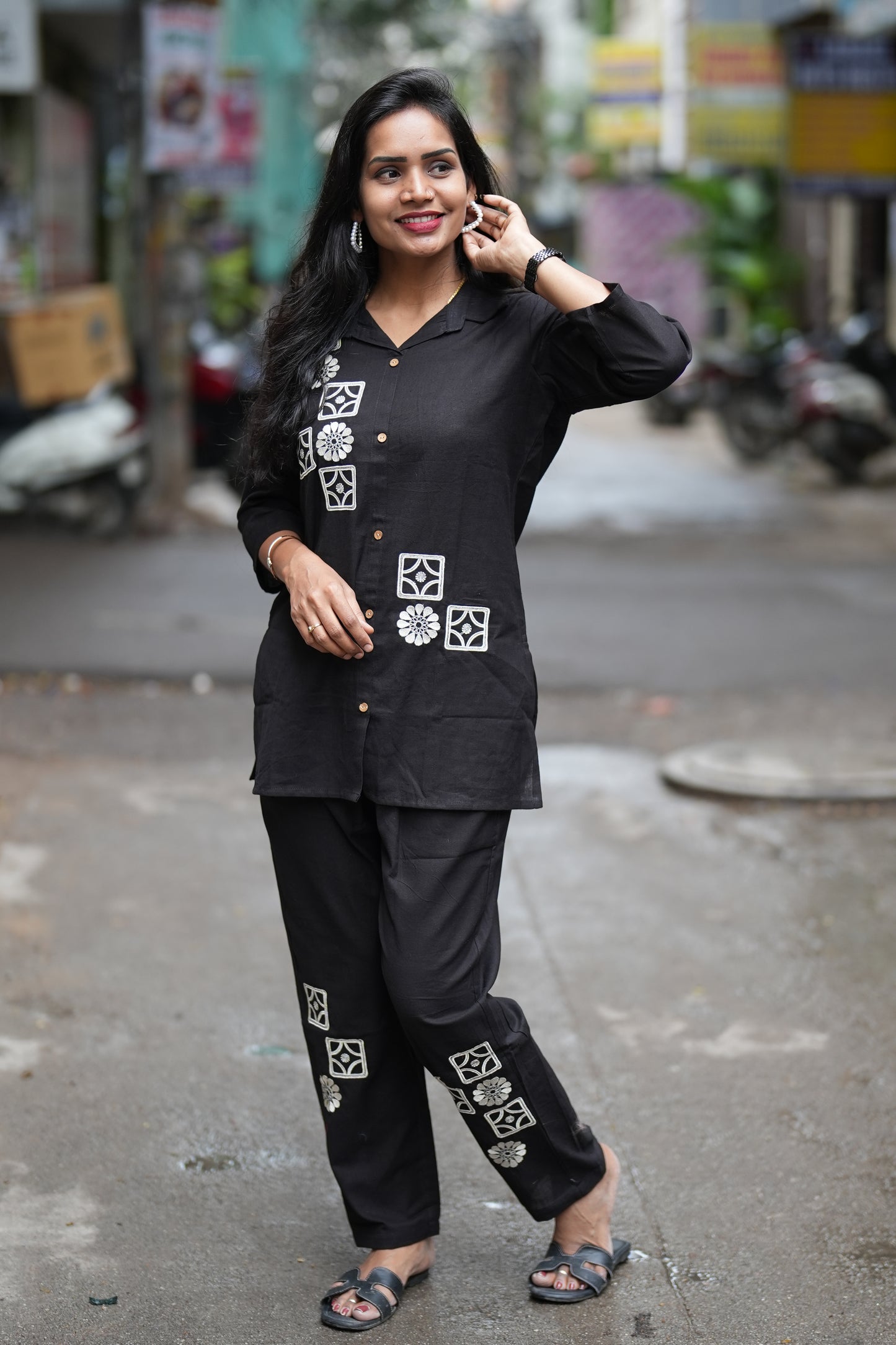 Black Color Cotton Flex Cord Set