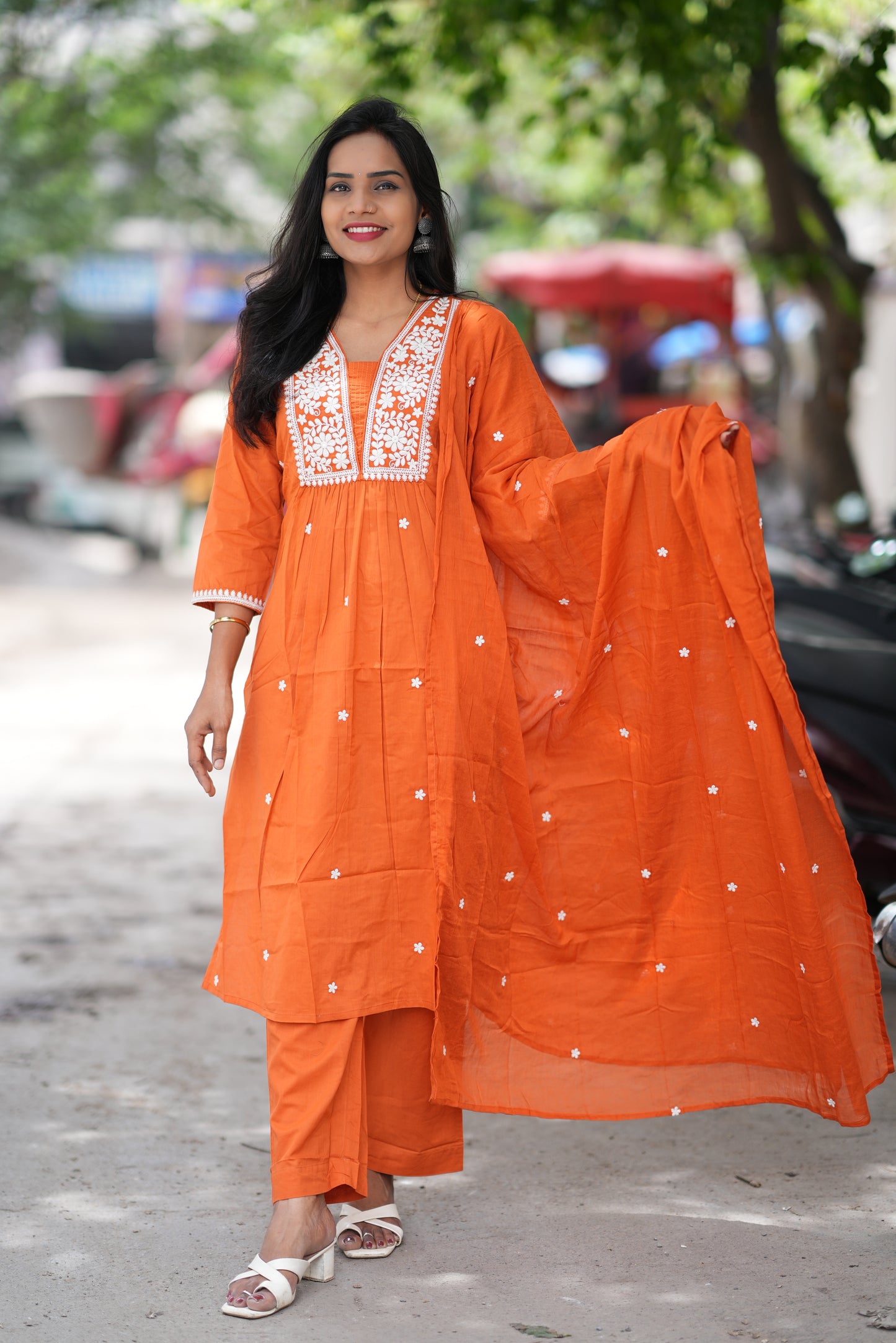 Jaipur Cotton Office Wear 3 Piece Set With thread Embroidary Work