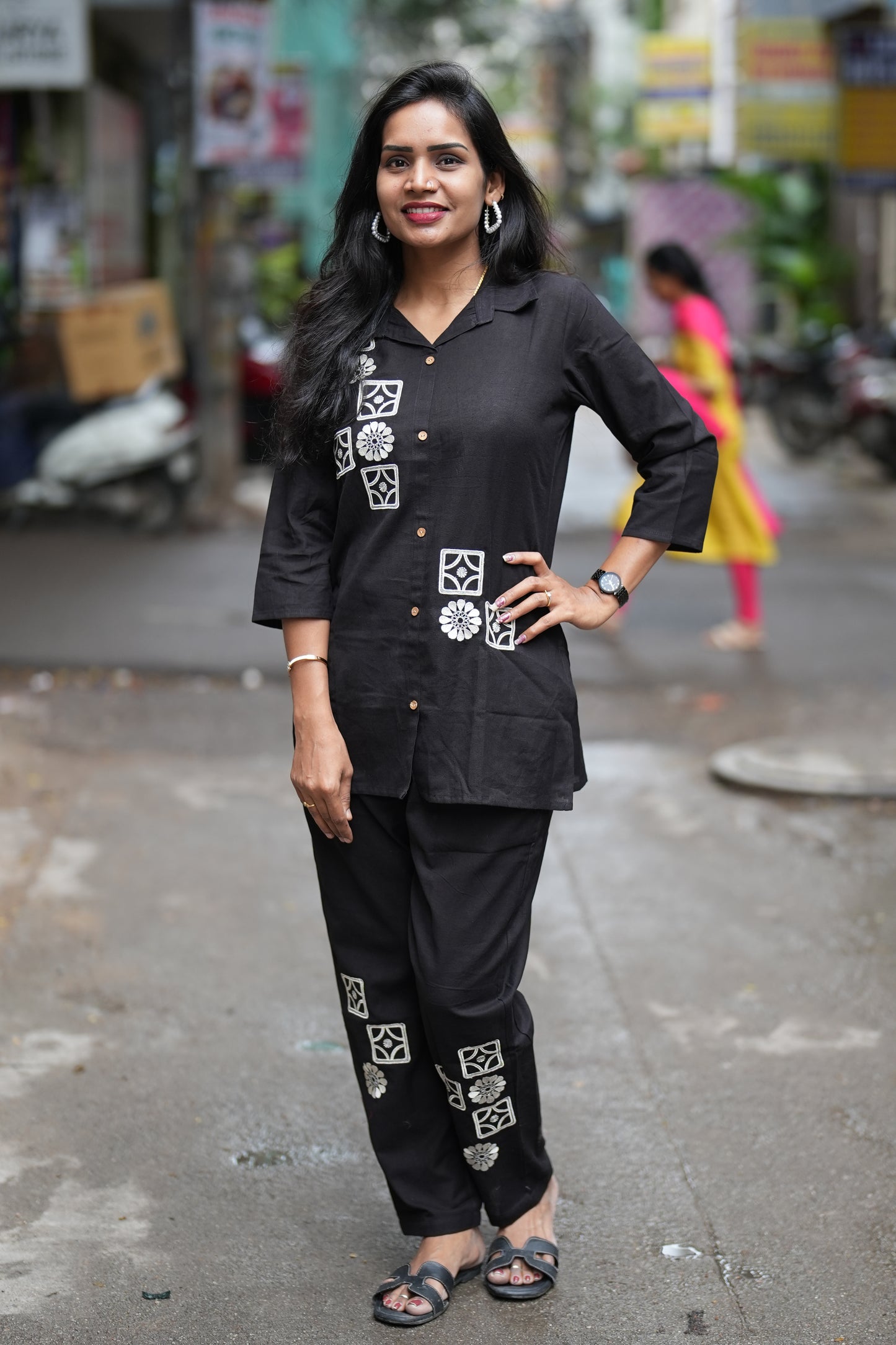 Black Color Cotton Flex Cord Set