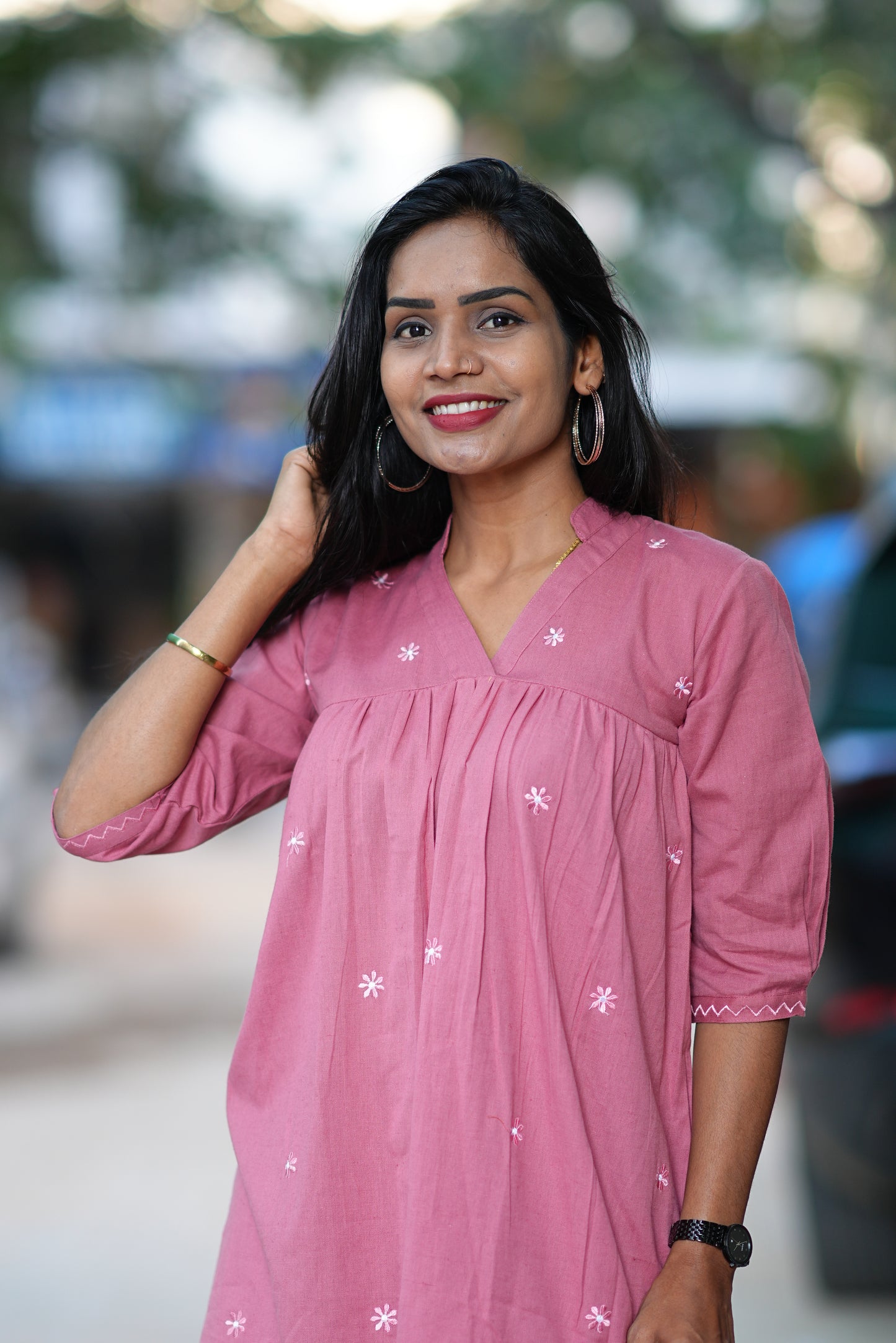 Heavy Cotton Office Wear Coord Set With Embroidery Work