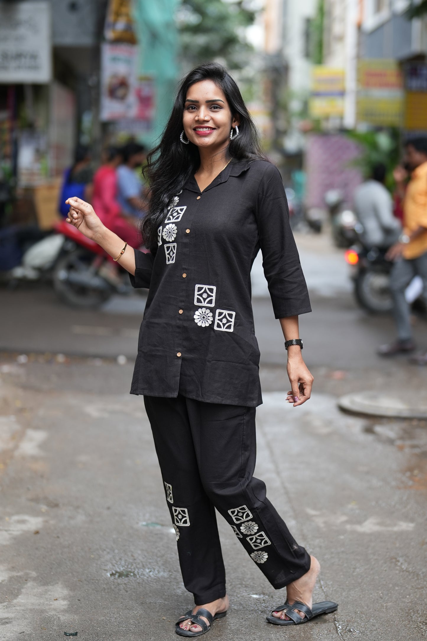 Black Color Cotton Flex Cord Set