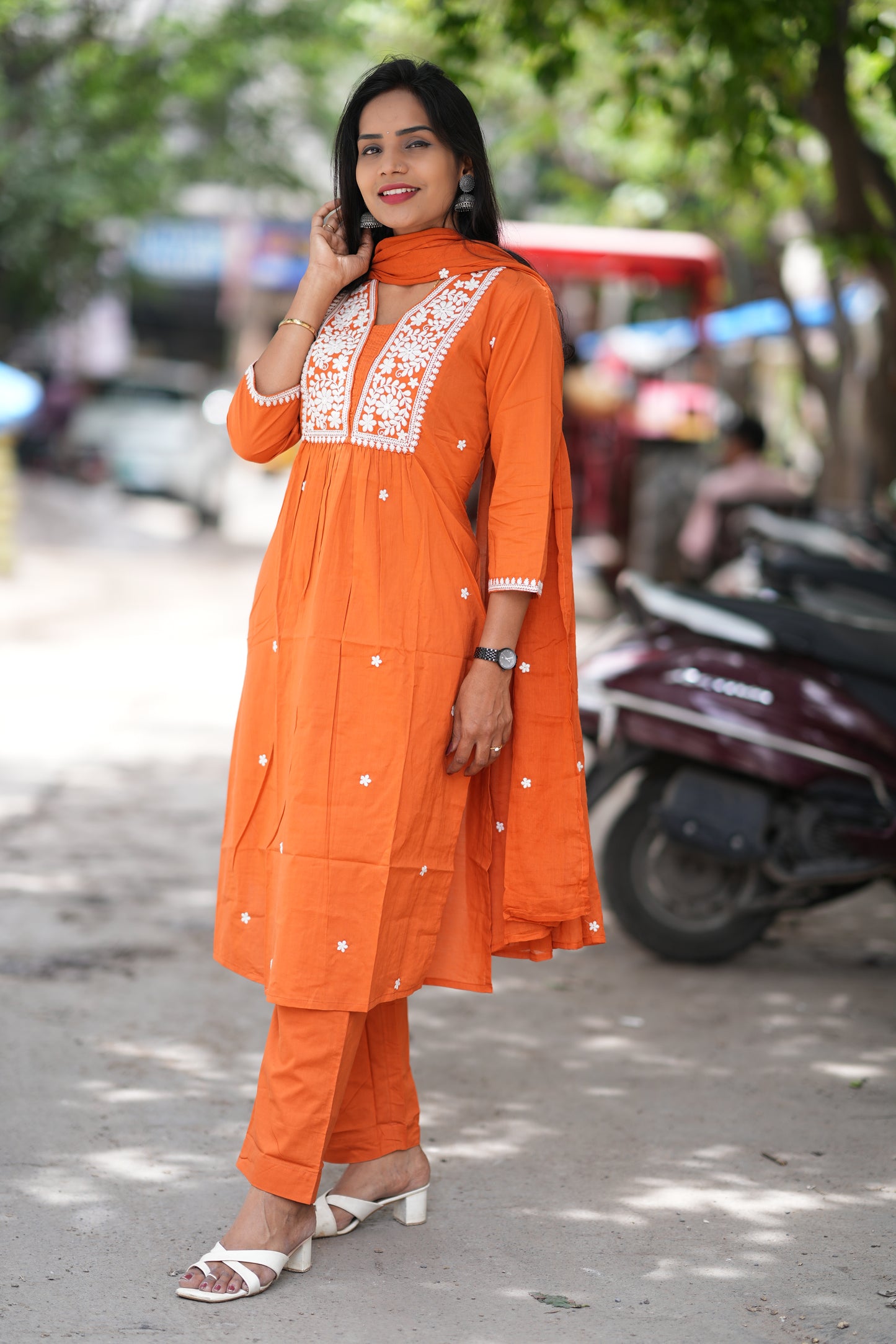 Jaipur Cotton Office Wear 3 Piece Set With thread Embroidary Work