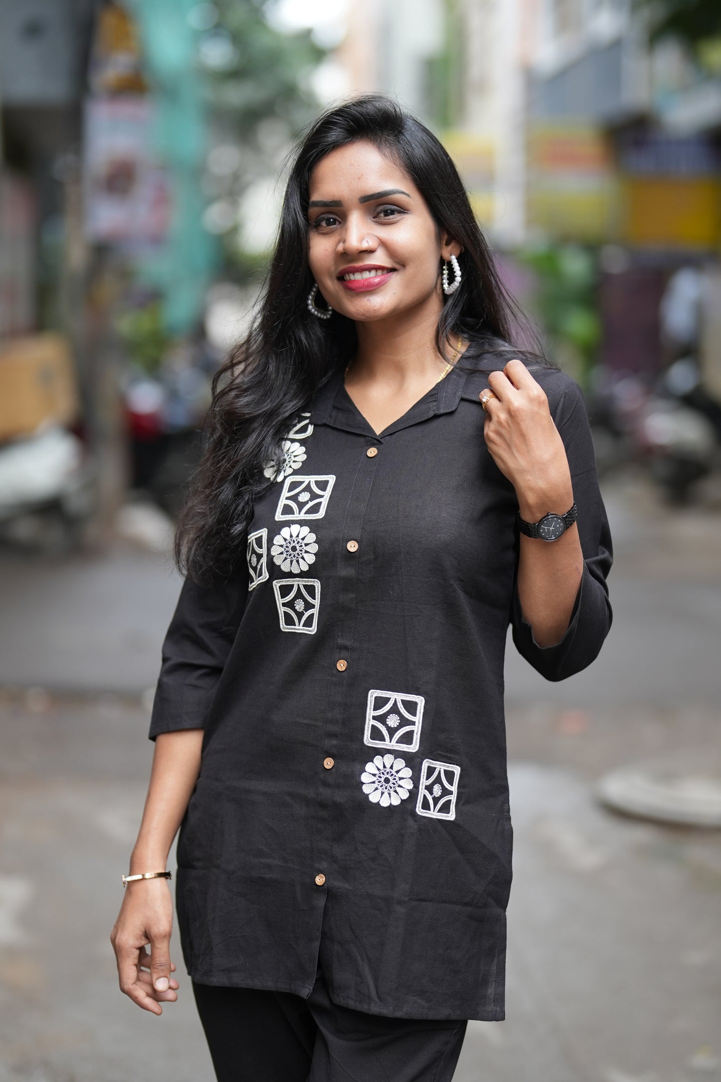 Black Color Cotton Flex Cord Set