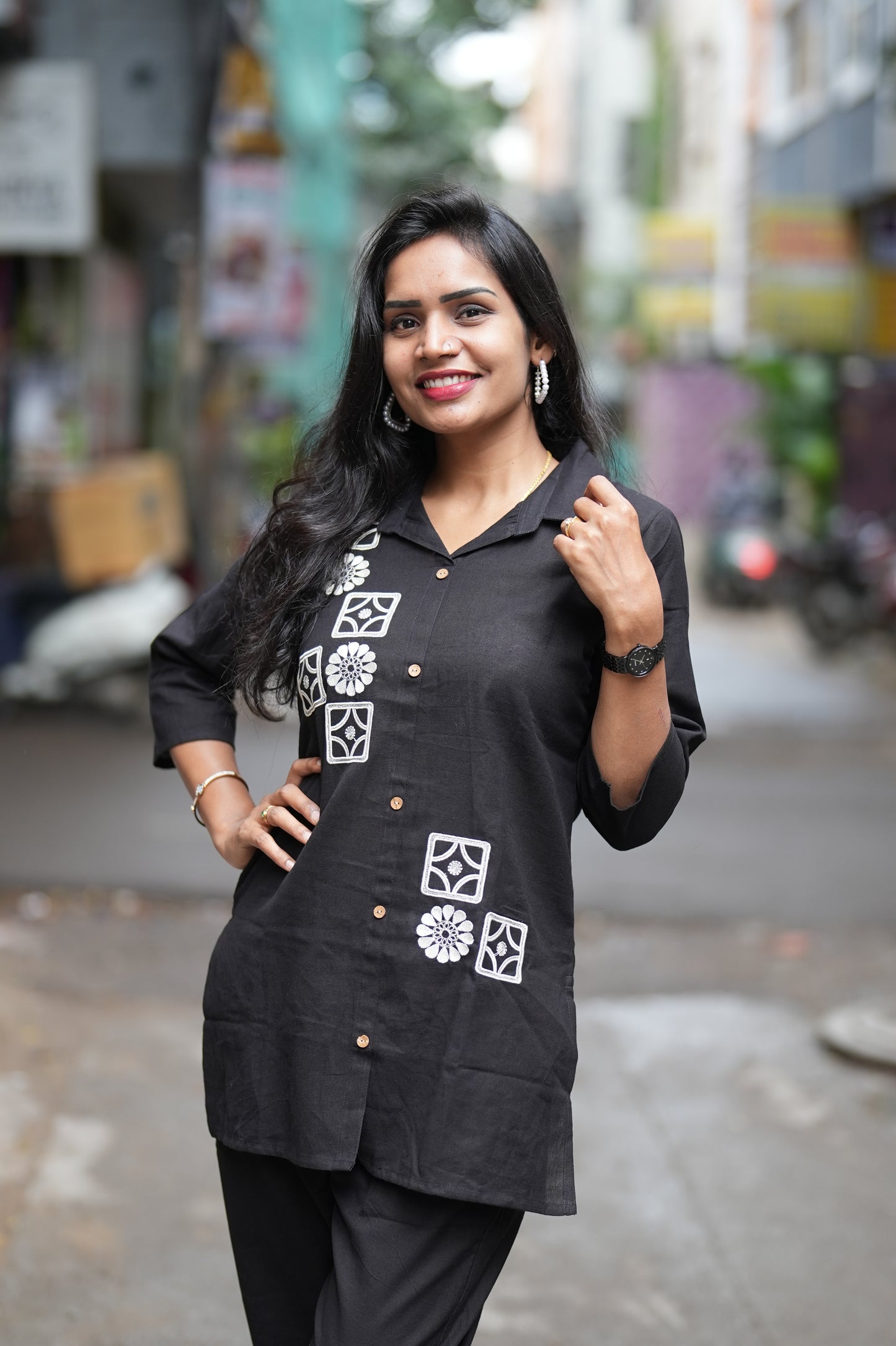 Black Color Cotton Flex Cord Set