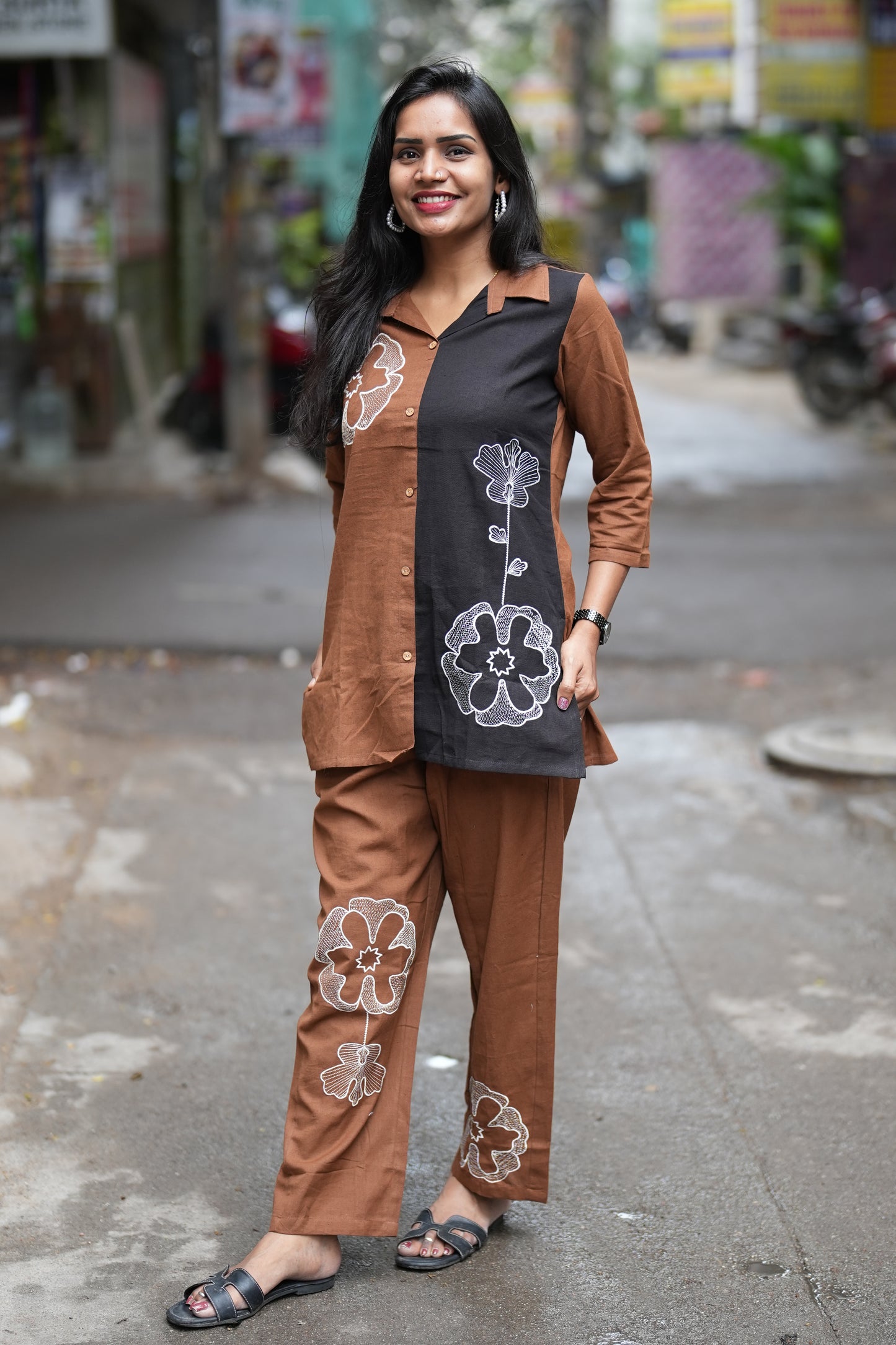 Brown Color Cotton Flex Cord Set