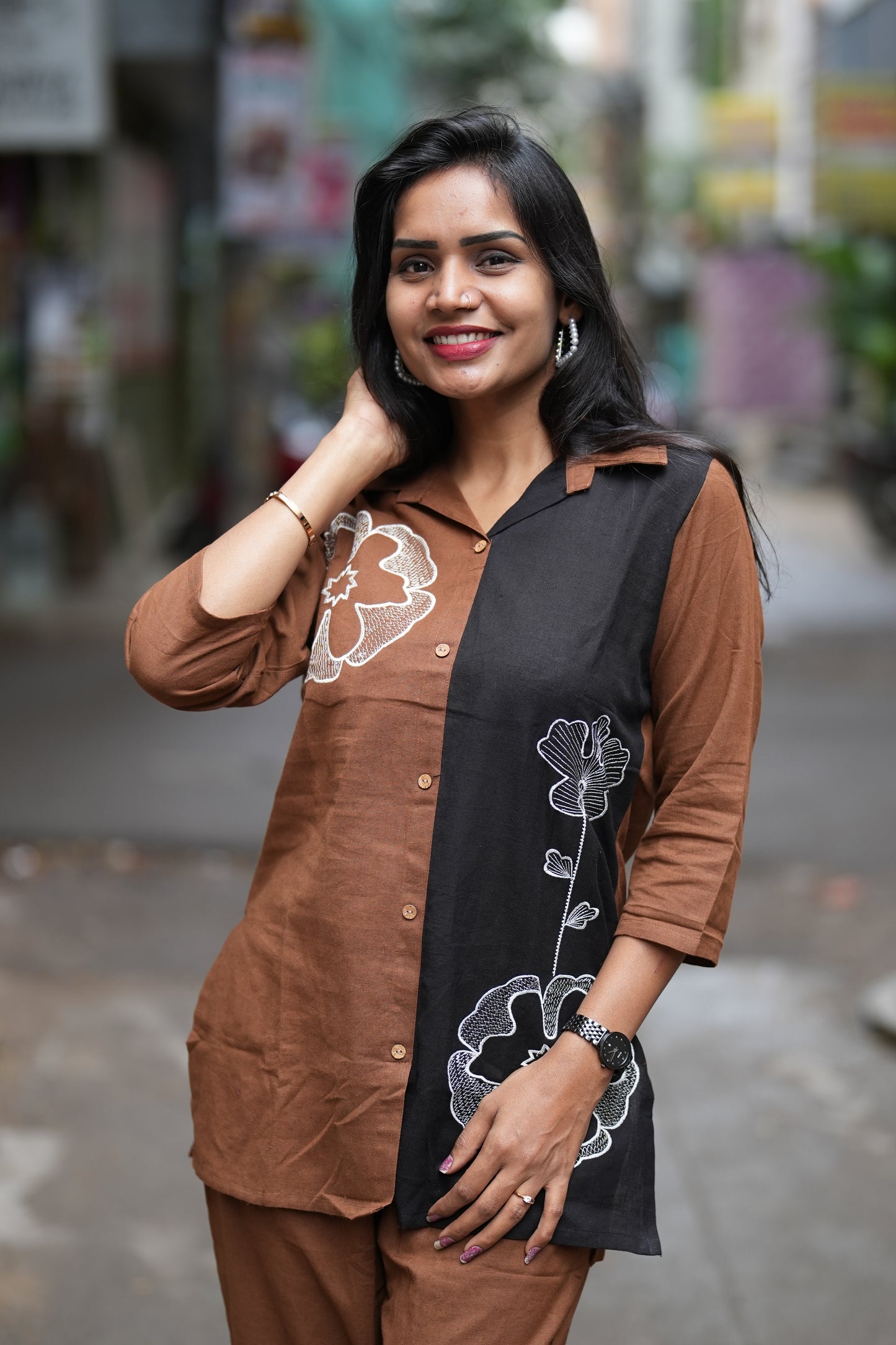 Brown Color Cotton Flex Cord Set