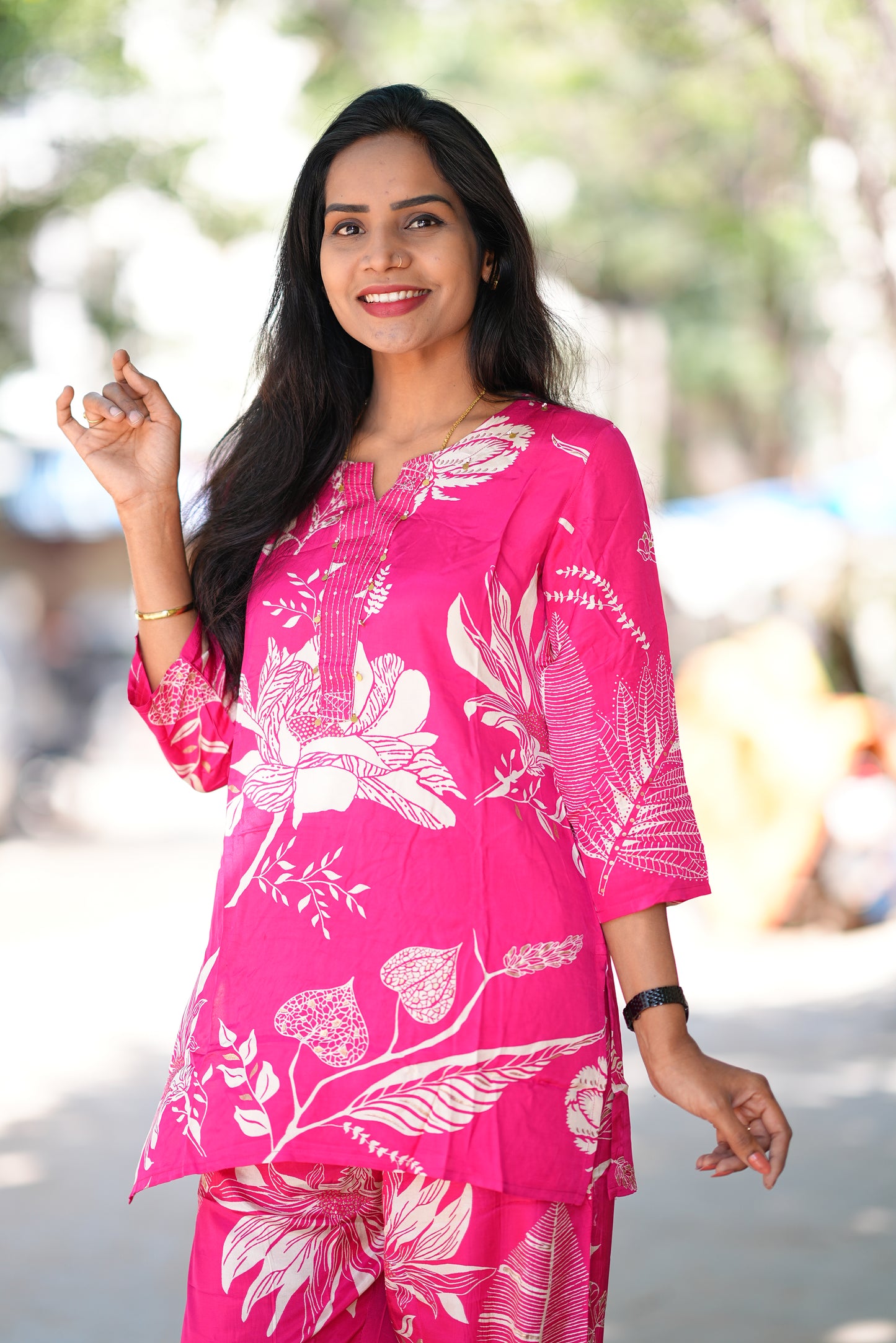 Pink Color Pure Muslin Cordset