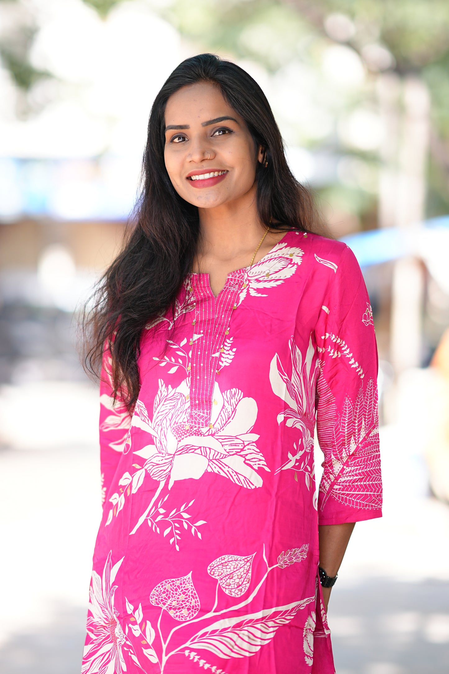 Pink Color Pure Muslin Cordset