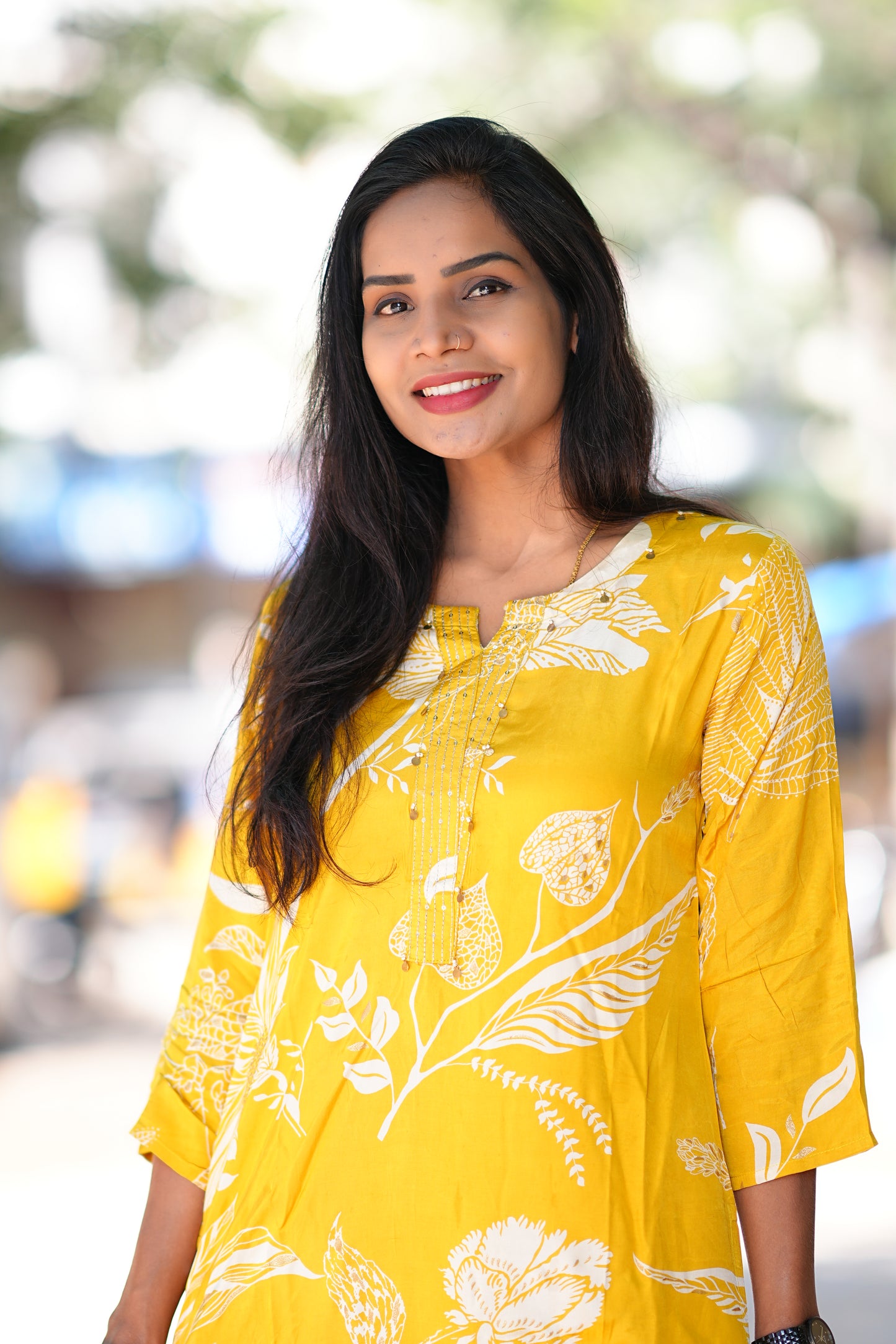 Yellow Color Pure Muslin Cordset