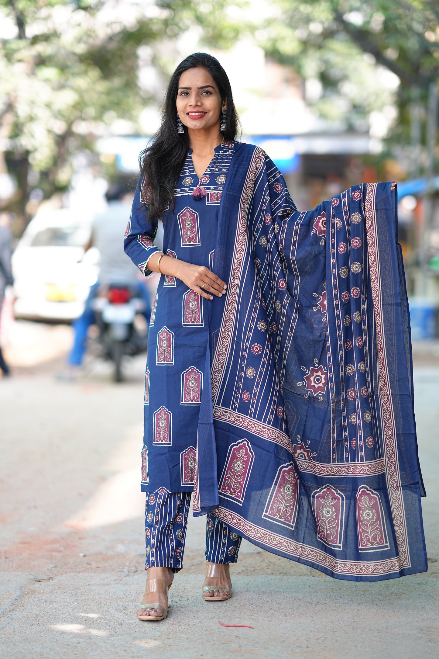 Jaipur Prints Indigo Blue Exclusive office Wear Collection