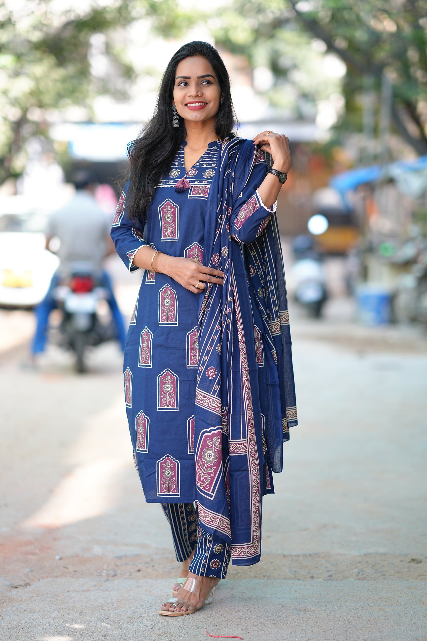 Jaipur Prints Indigo Blue Exclusive office Wear Collection