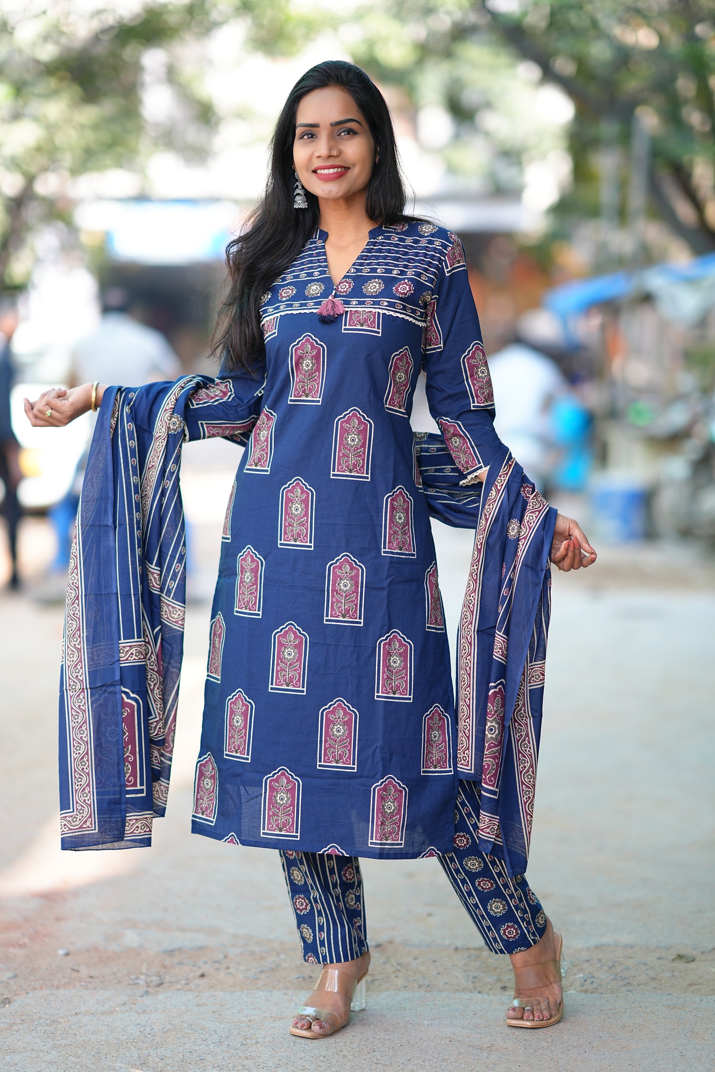 Jaipur Prints Indigo Blue Exclusive office Wear Collection