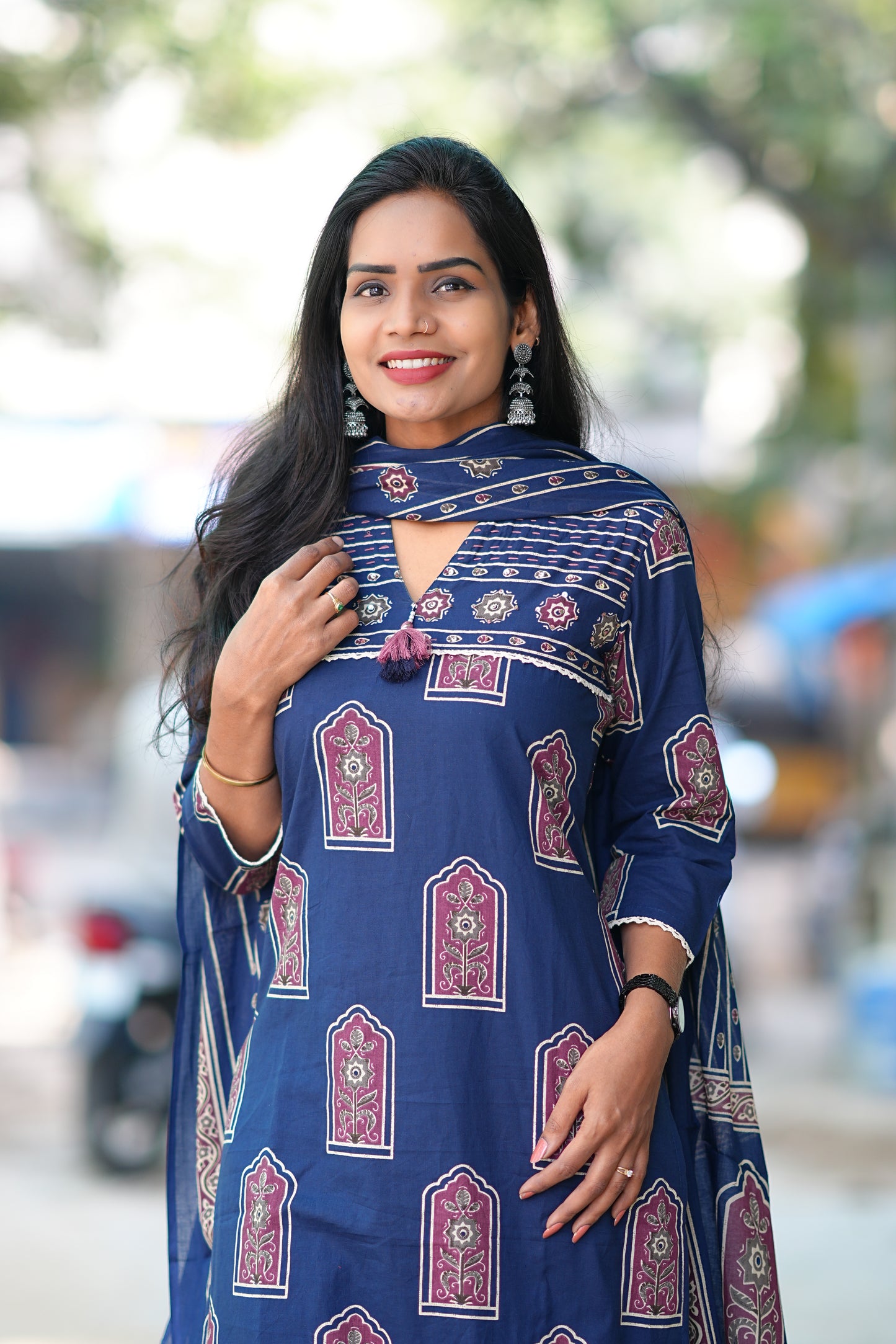 Jaipur Prints Indigo Blue Exclusive office Wear Collection
