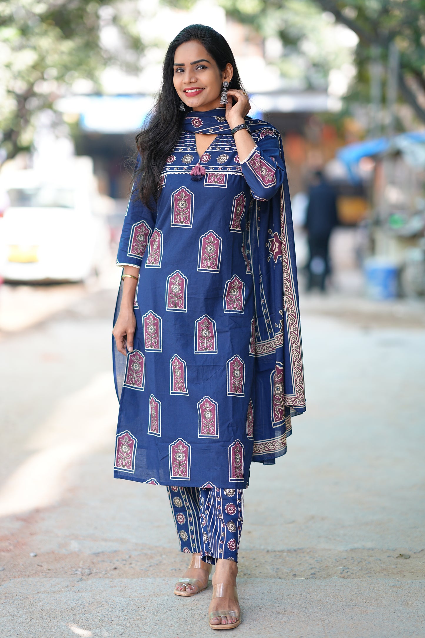 Jaipur Prints Indigo Blue Exclusive office Wear Collection