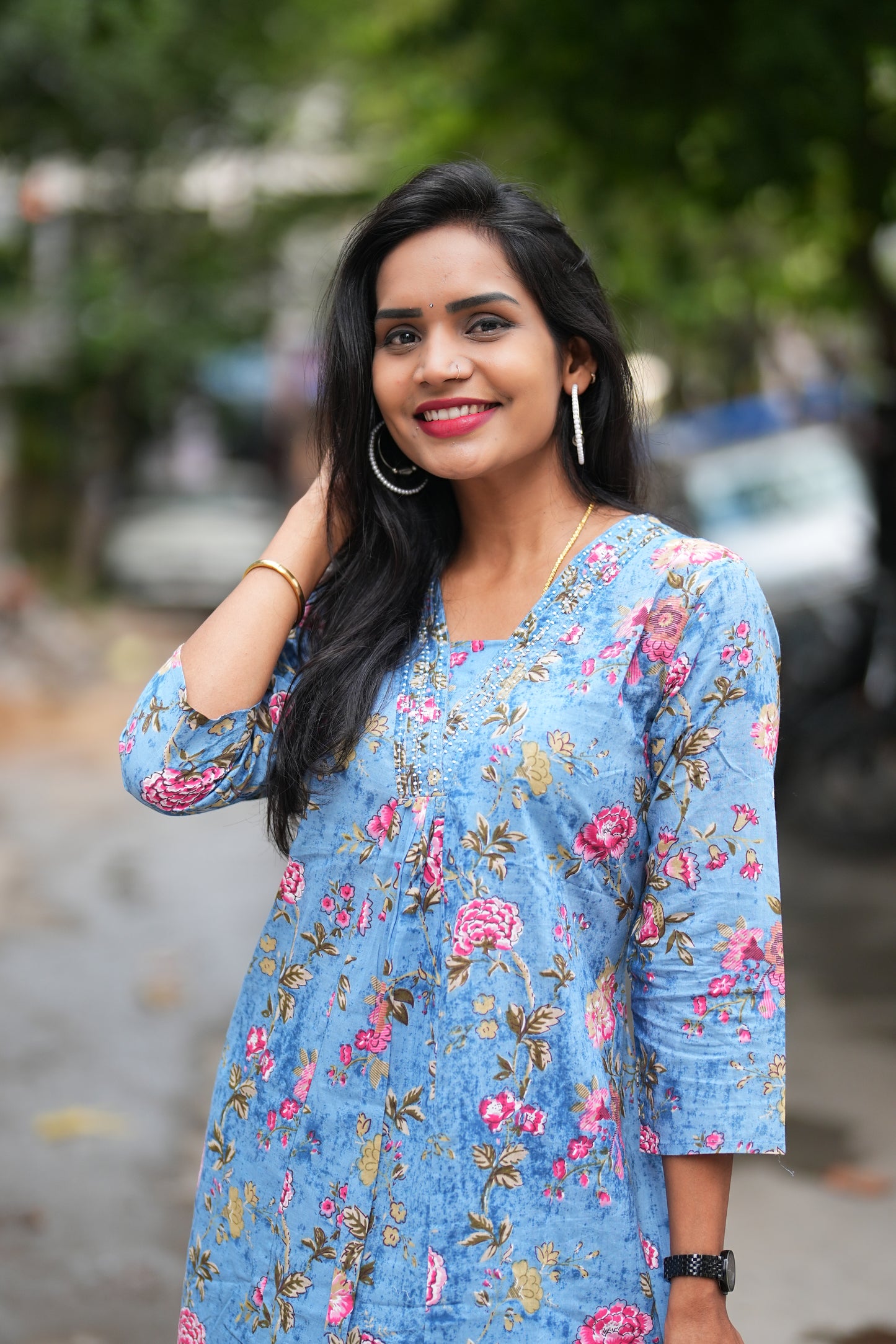 Sky Blue Color Pure Jaipur Cotton Cord Set