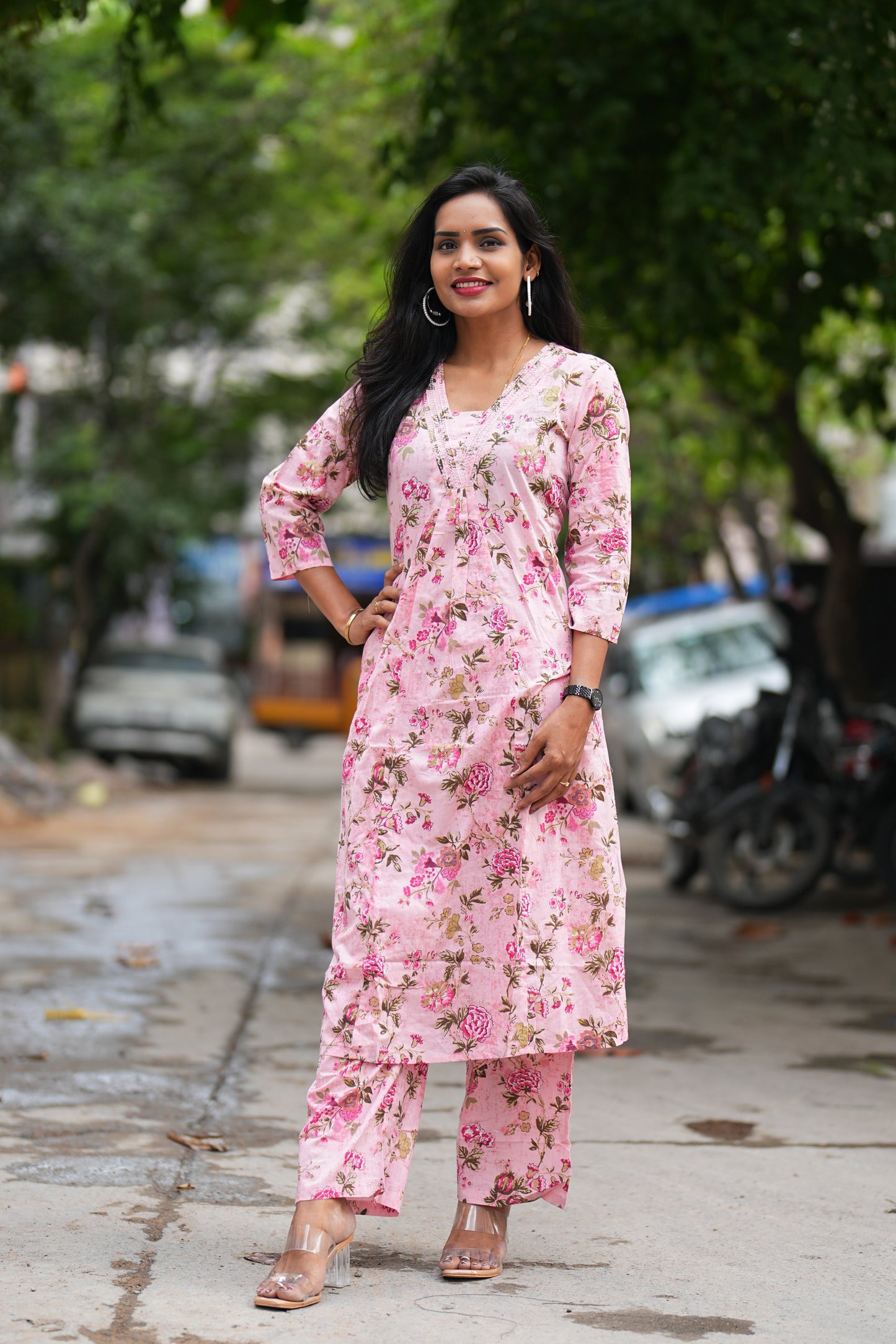 Baby Pink Color Pure Jaipur Cotton Cord Set