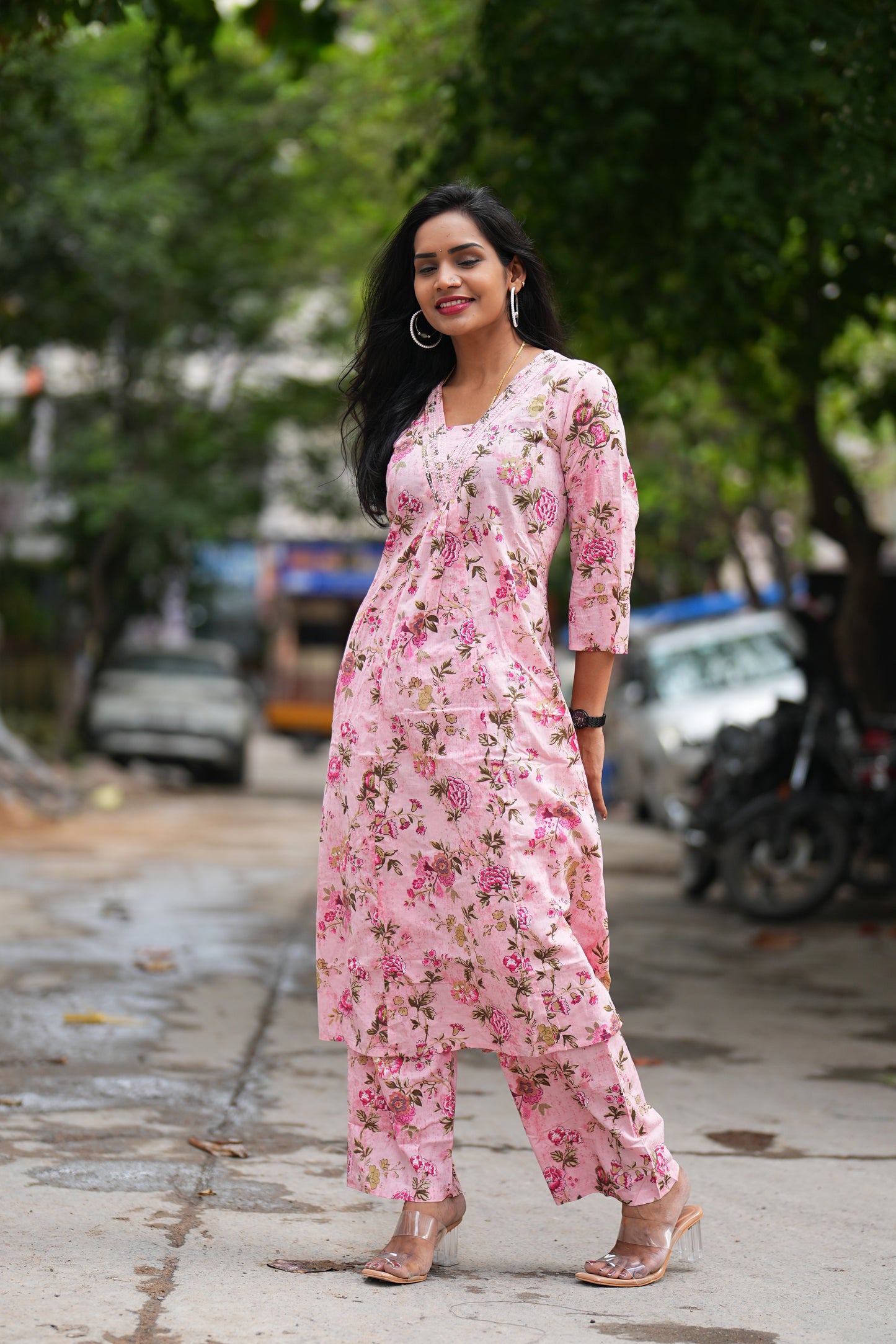 Baby Pink Color Pure Jaipur Cotton Cord Set