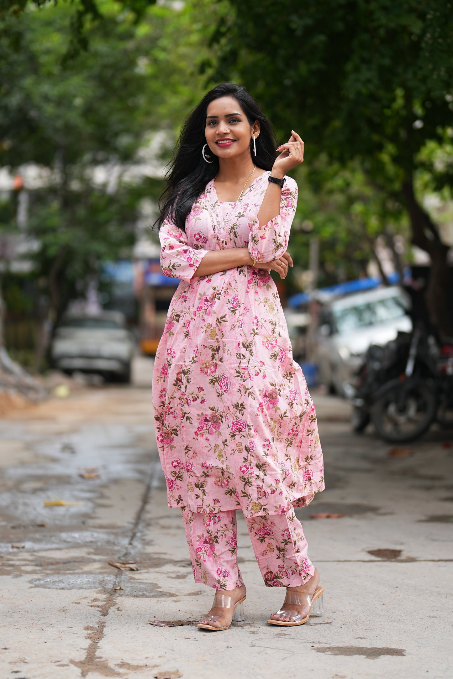 Baby Pink Color Pure Jaipur Cotton Cord Set