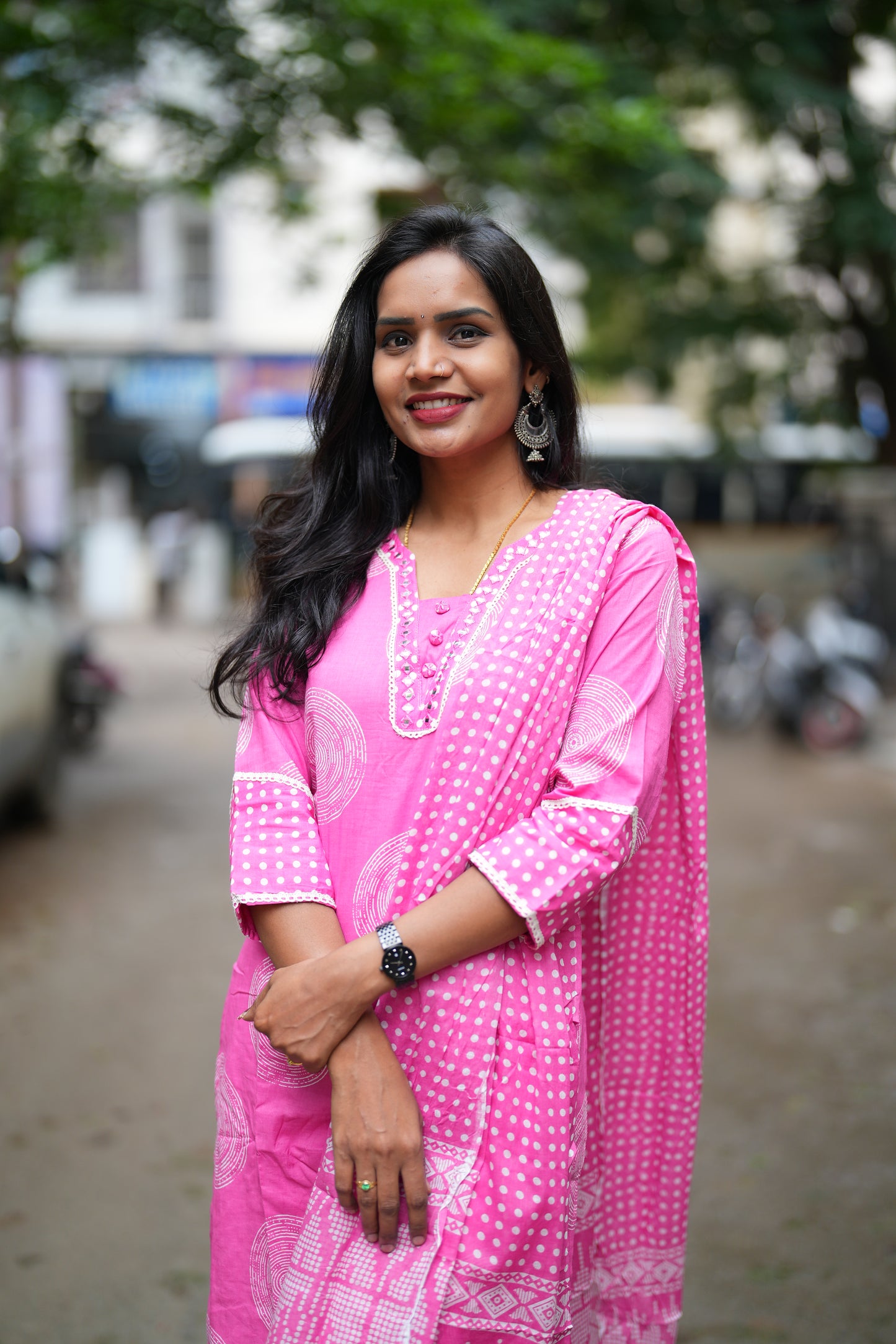 Baby Pink Jaipur Cotton Office Wear 3 Piece Set With Complete Lining