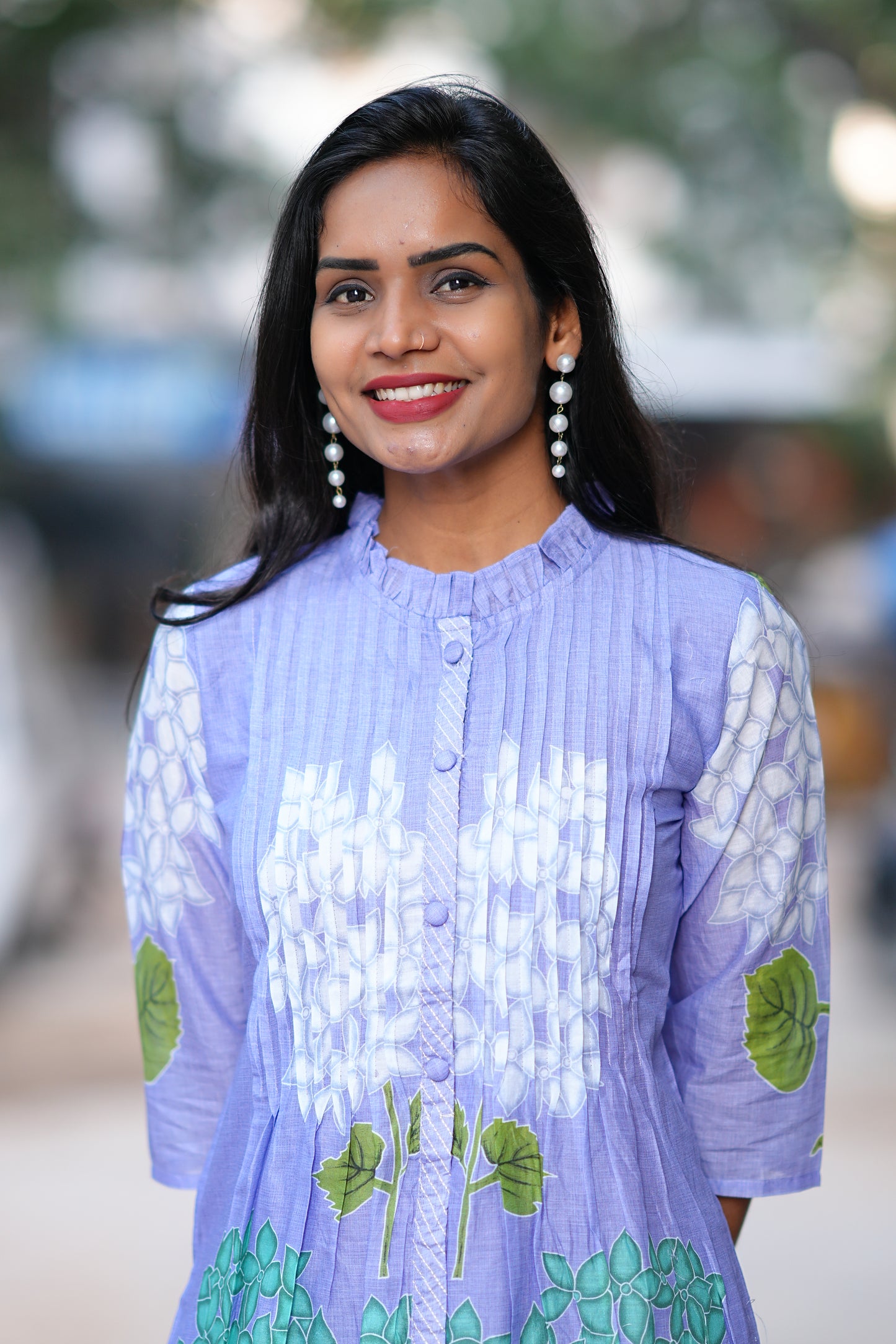 Beautiful Mul Cotton Cord Set in Lavender Color With Lining