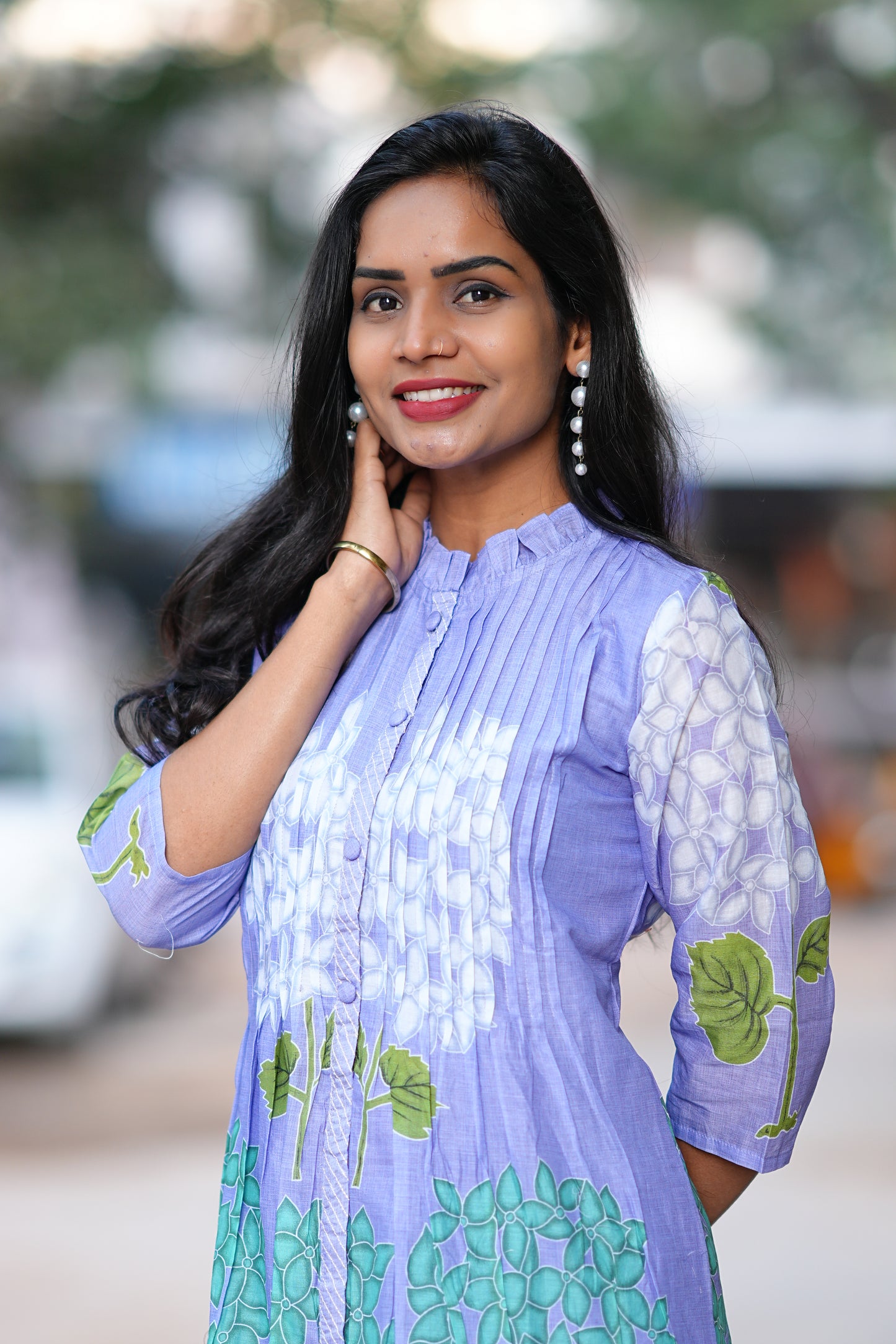 Beautiful Mul Cotton Cord Set in Lavender Color With Lining