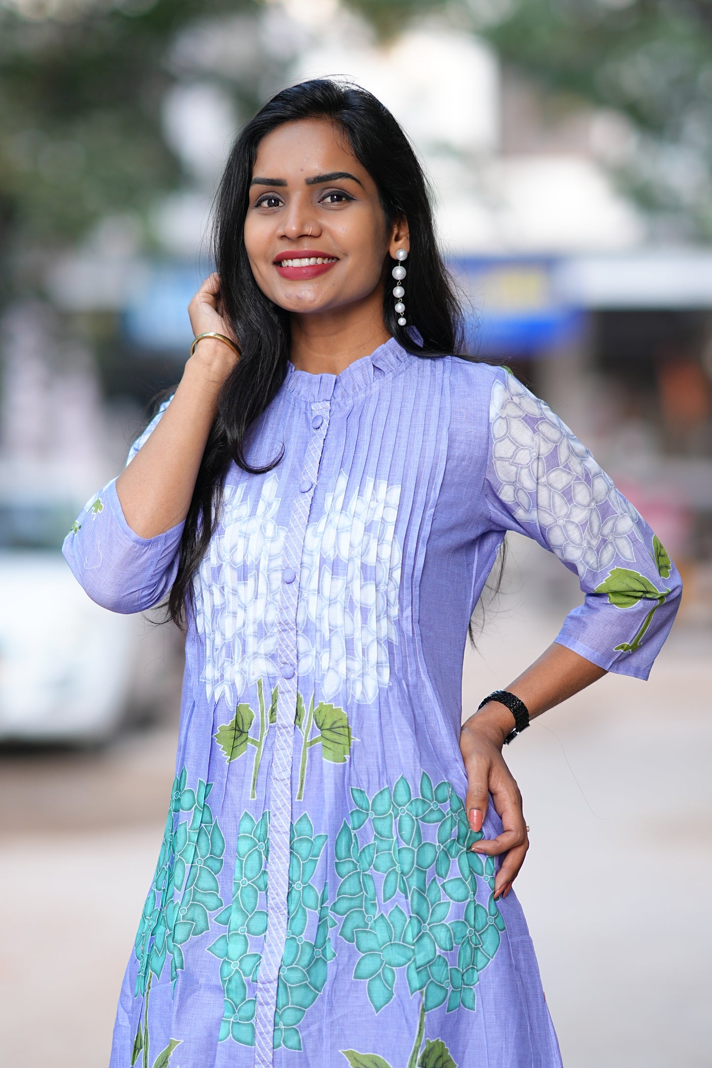 Beautiful Mul Cotton Cord Set in Lavender Color With Lining