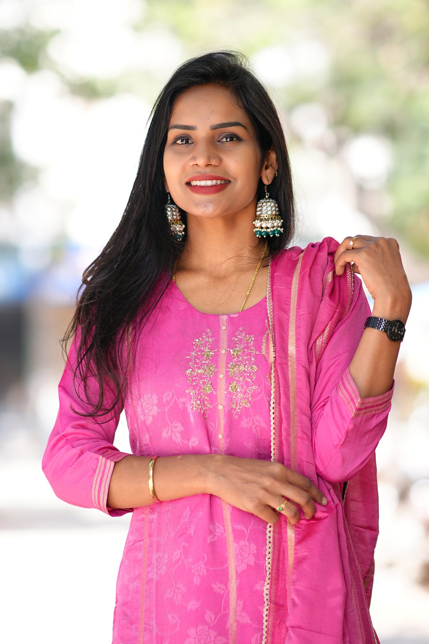 Banarasi Weaving Preium Viscose Fabric Duppata Set