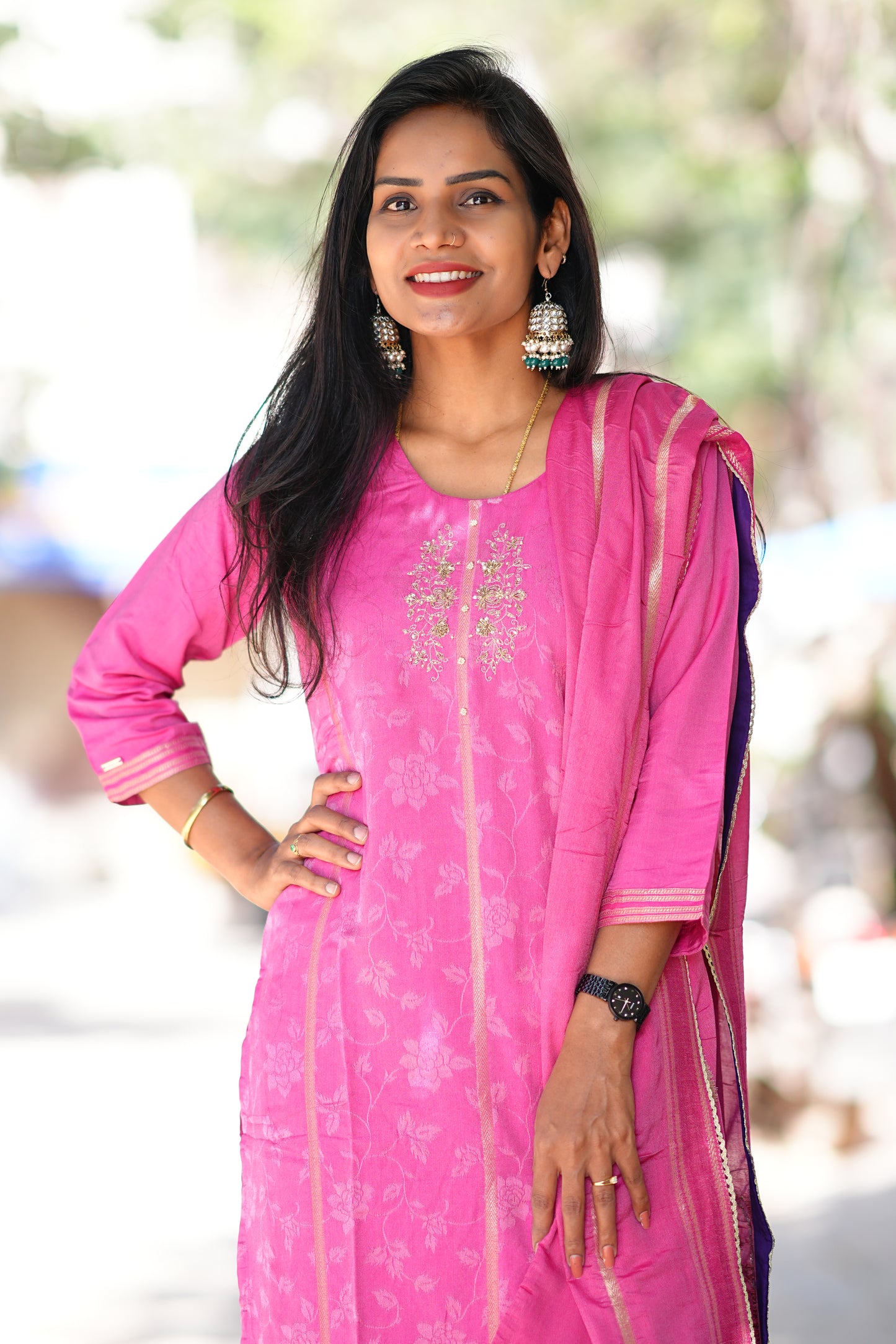 Banarasi Weaving Preium Viscose Fabric Duppata Set