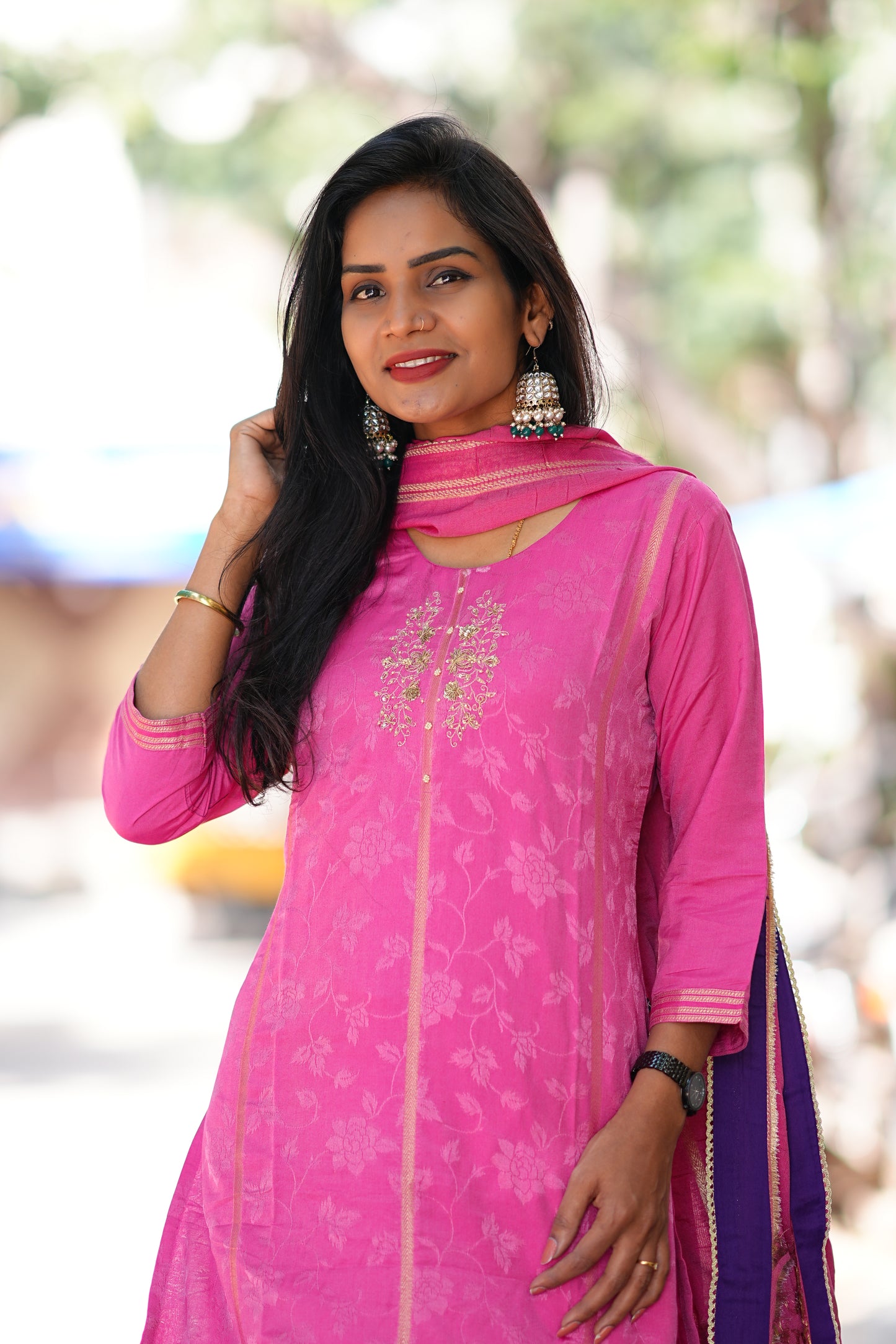 Banarasi Weaving Preium Viscose Fabric Duppata Set