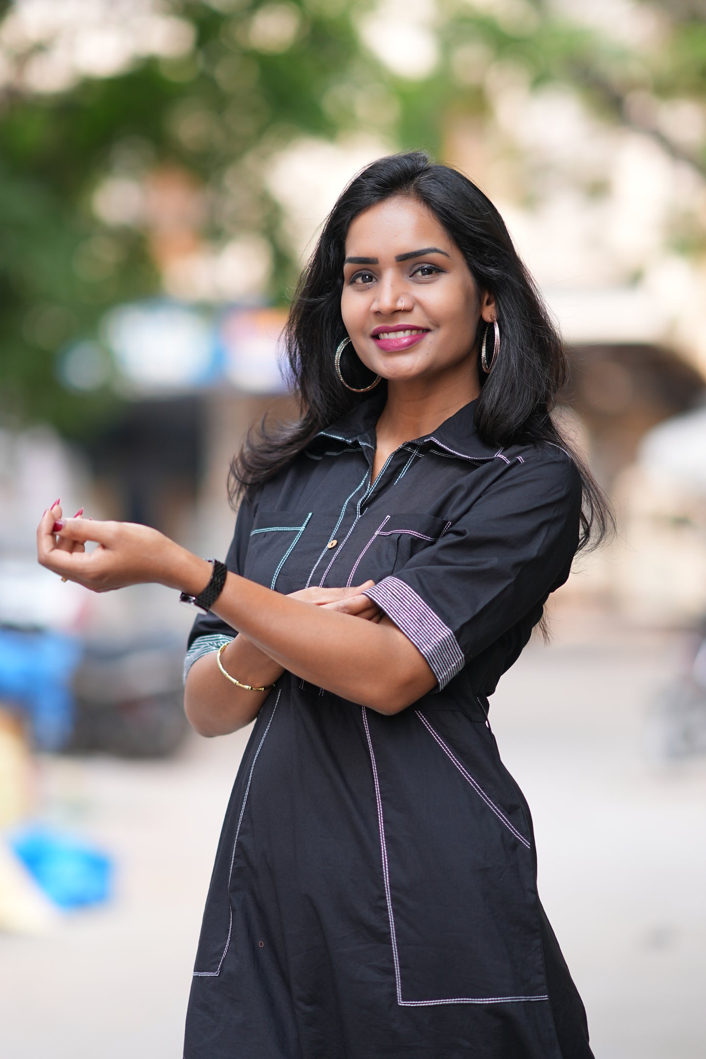 Black Color Jaipur Cotton Stylish Frock