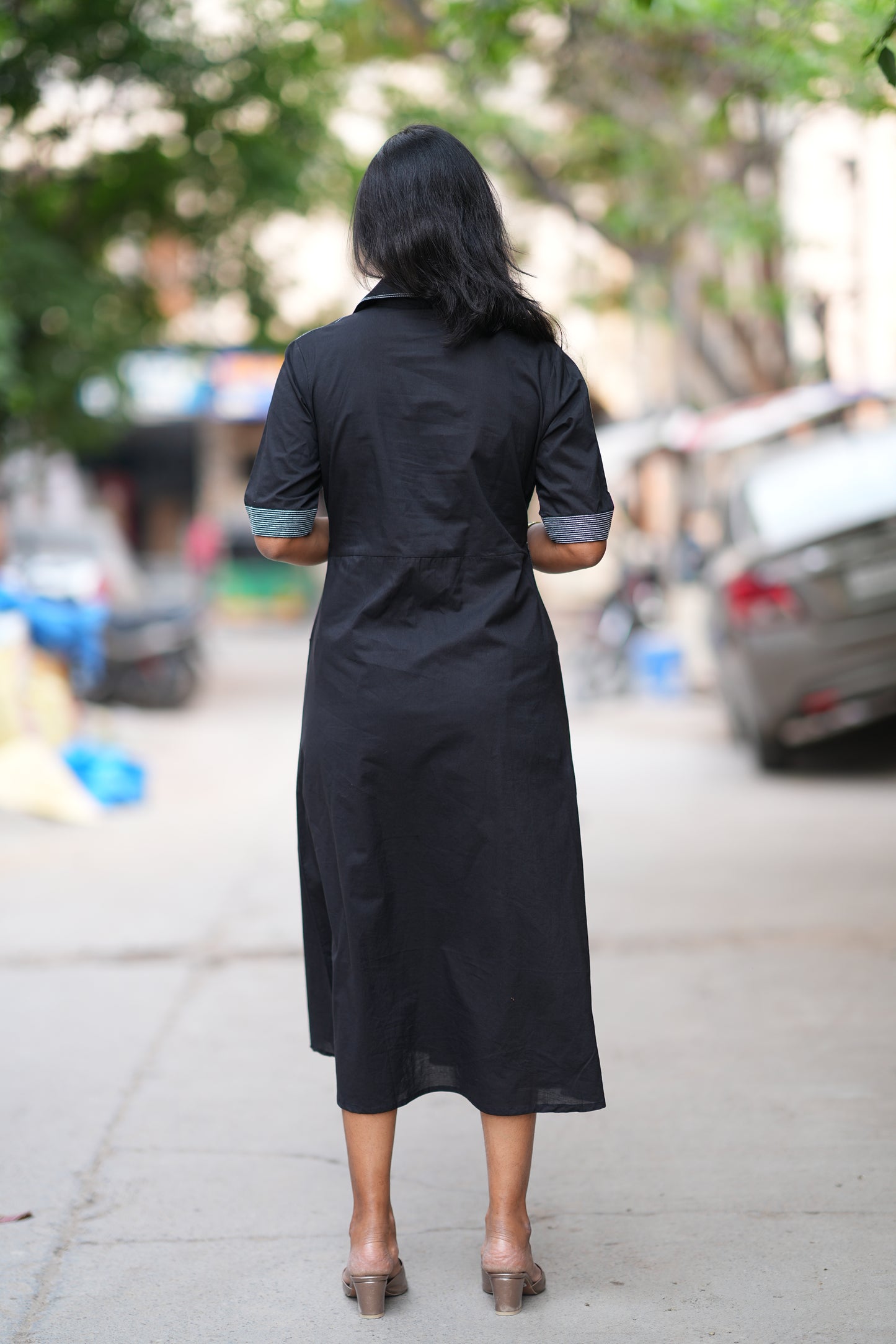 Black Color Jaipur Cotton Stylish Frock