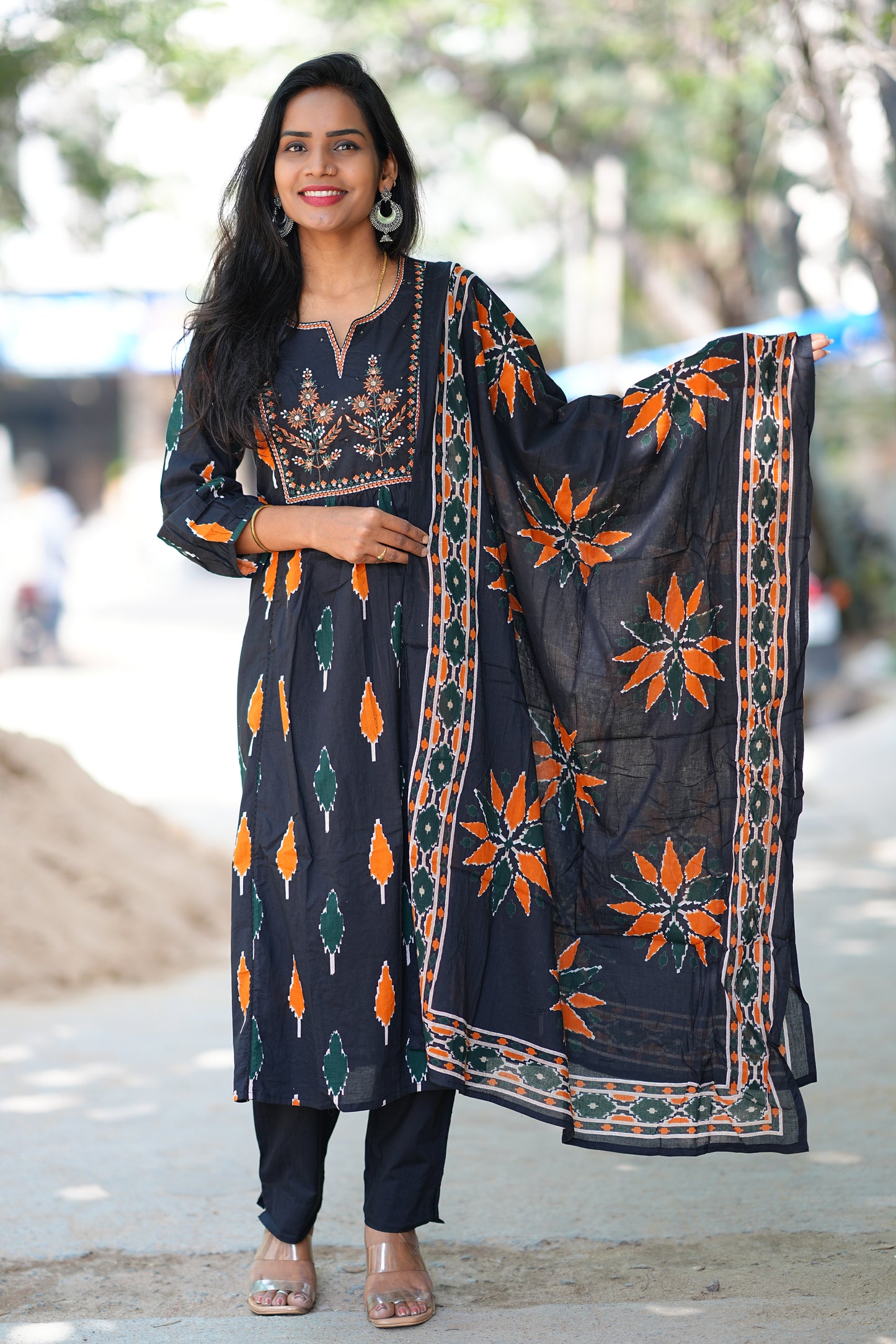 Black Red Combo Jaipur Cotton 3 Piece Set