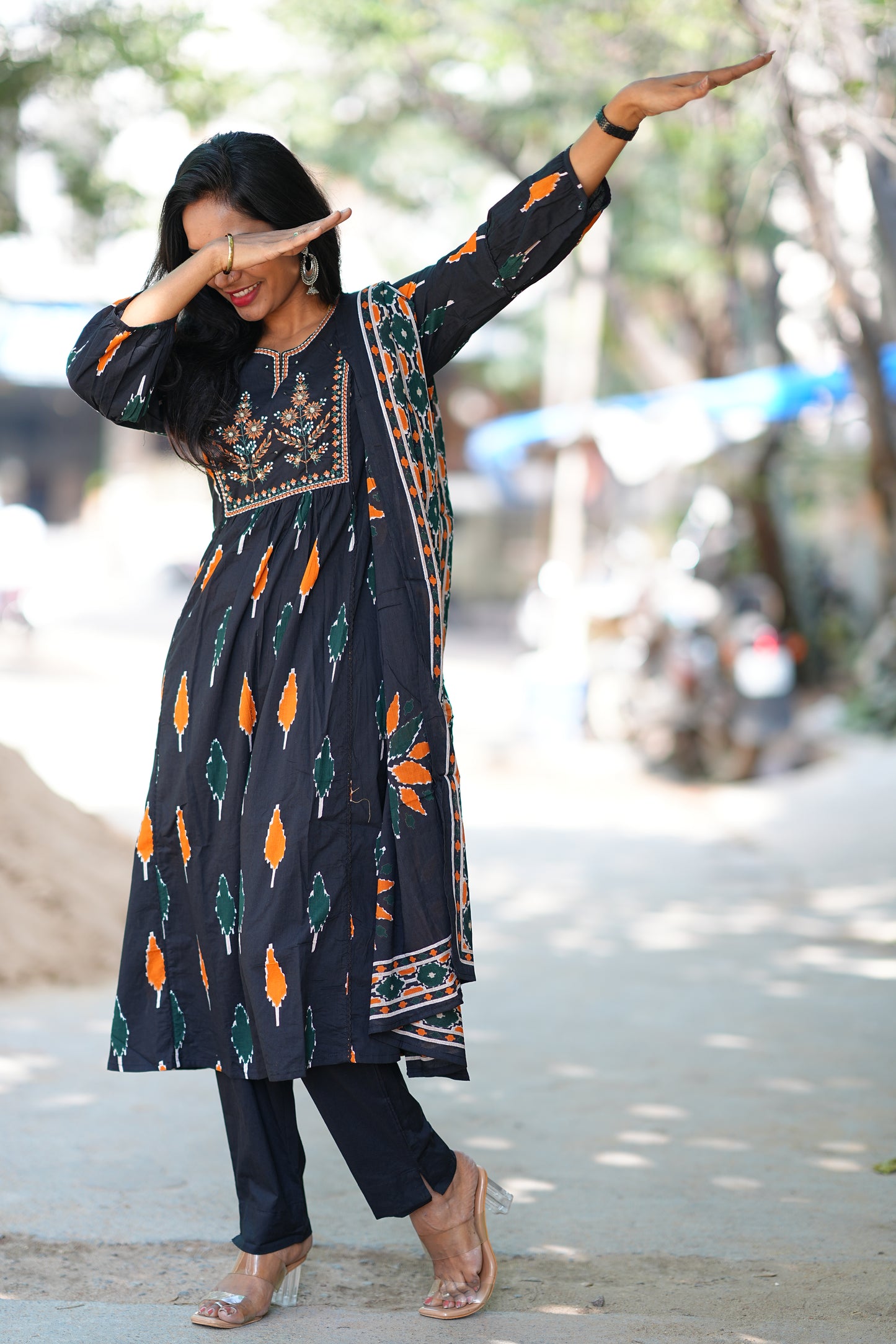 Black Red Combo Jaipur Cotton 3 Piece Set