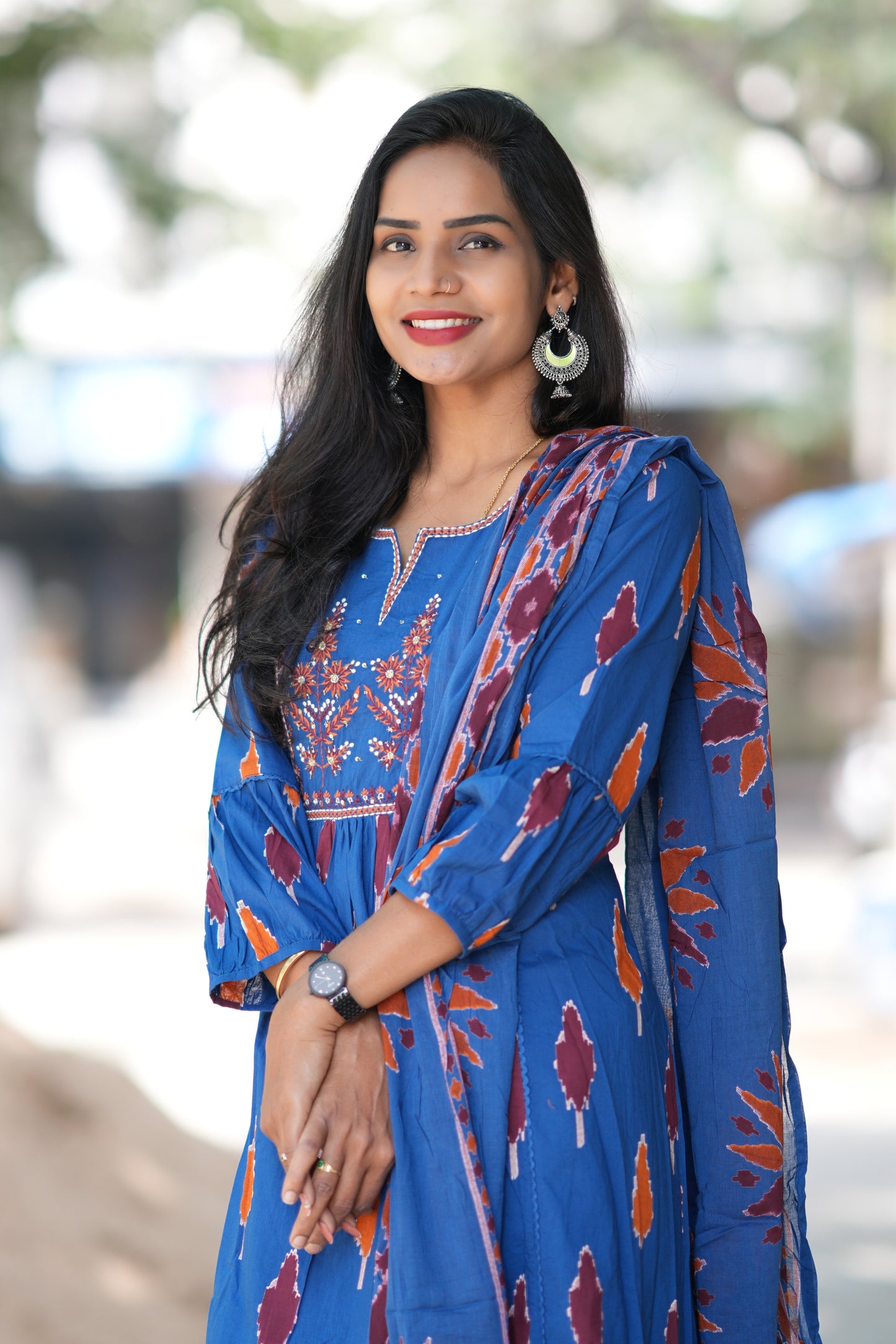 Blue Red Combo Jaipur Cotton 3 Piece Set