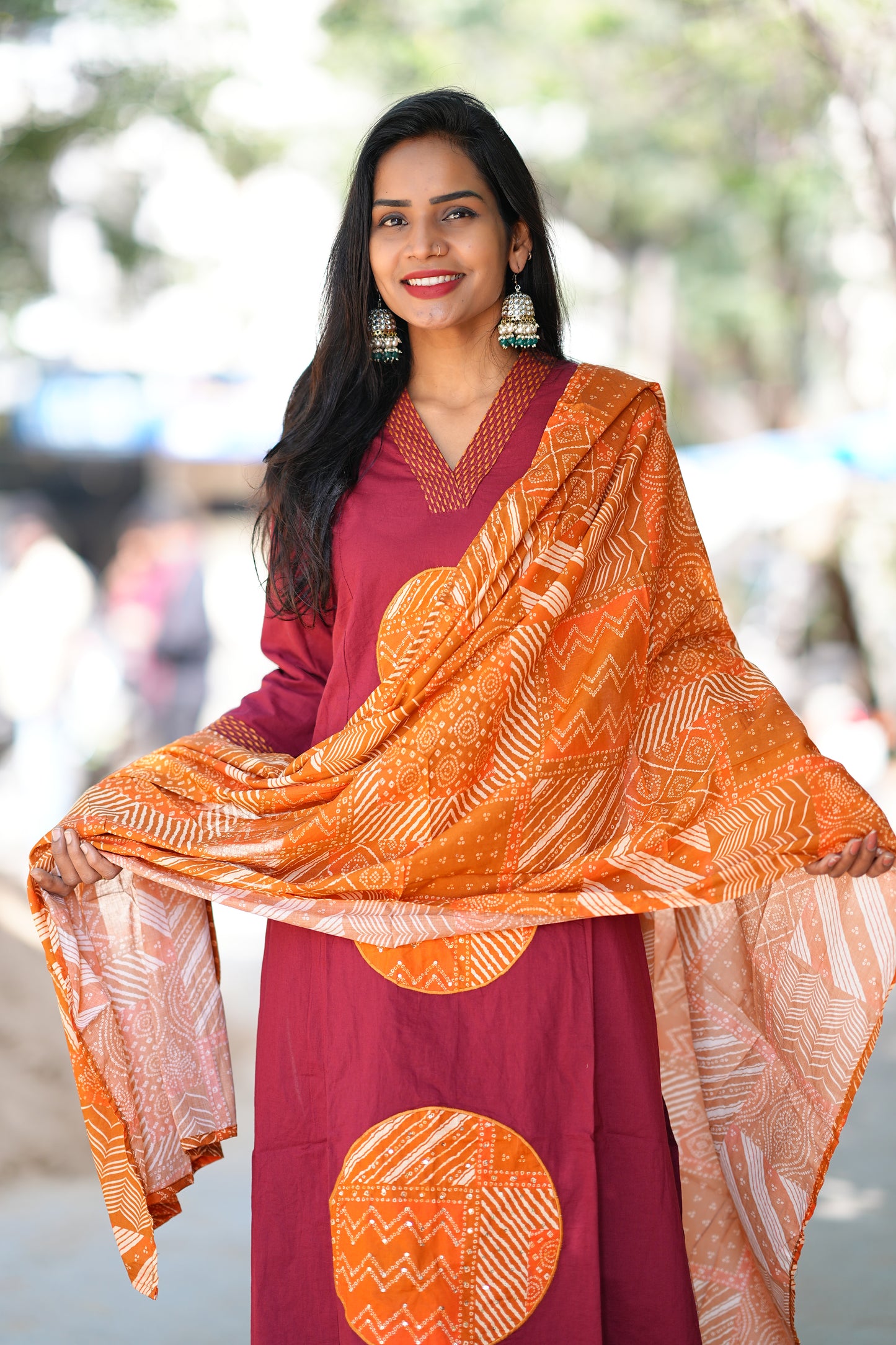 Multi Color Jaipur Cotton Duppata Set