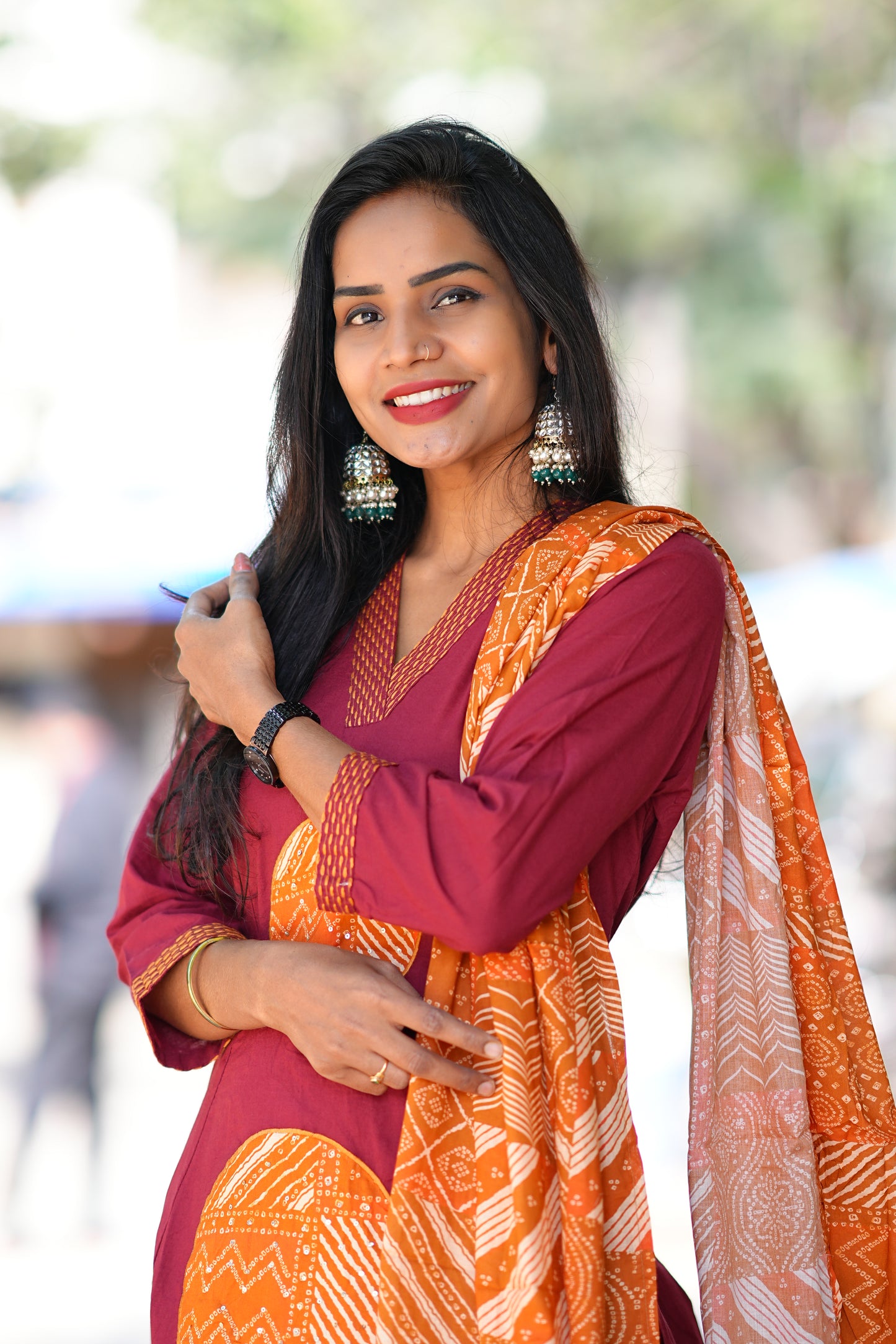 Multi Color Jaipur Cotton Duppata Set