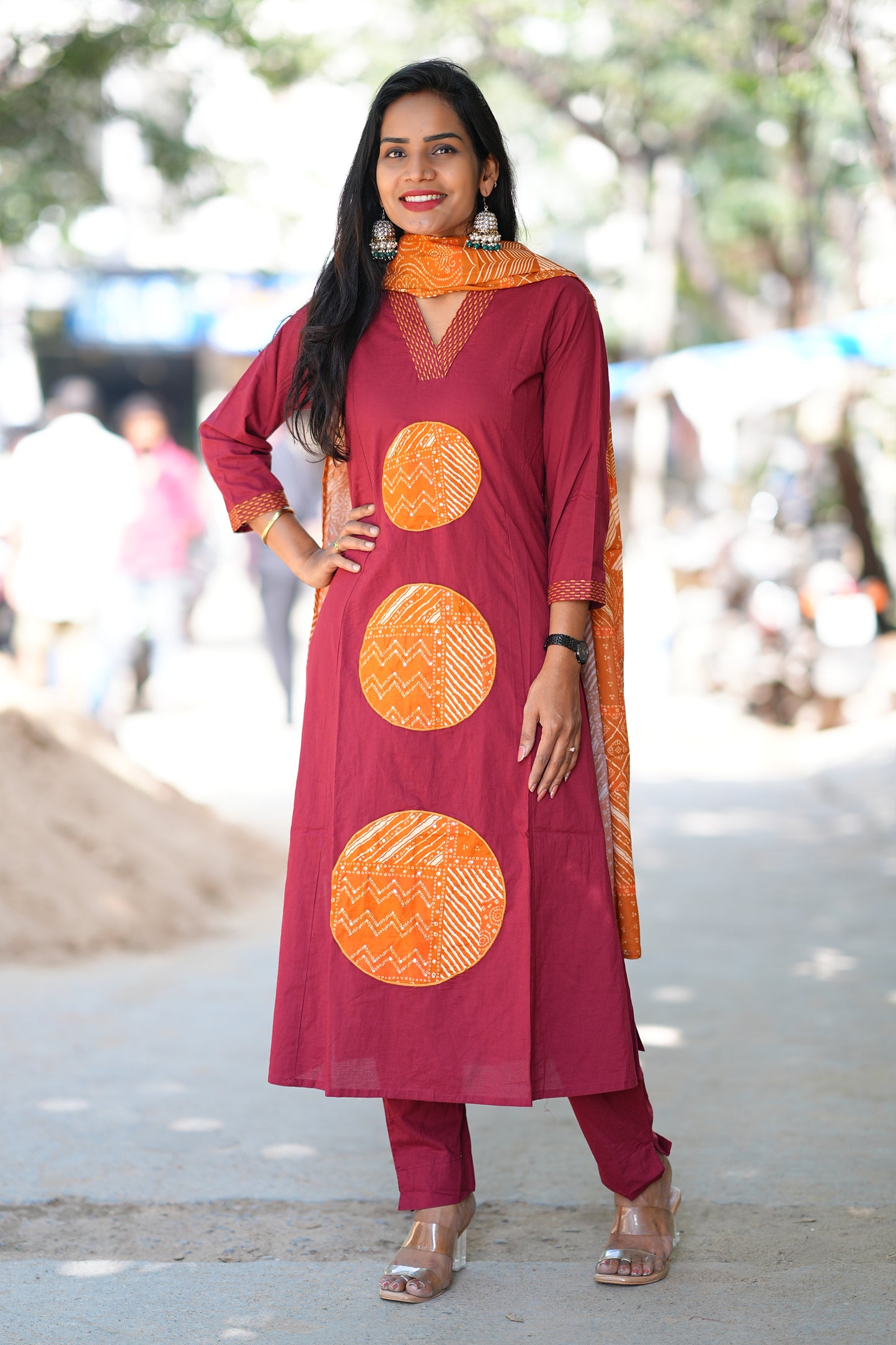 Multi Color Jaipur Cotton Duppata Set