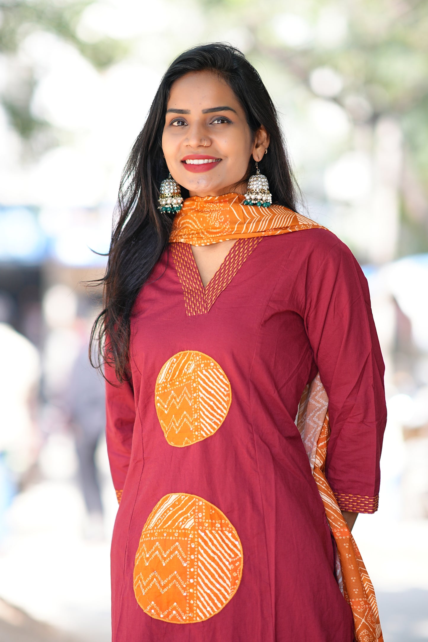 Multi Color Jaipur Cotton Duppata Set