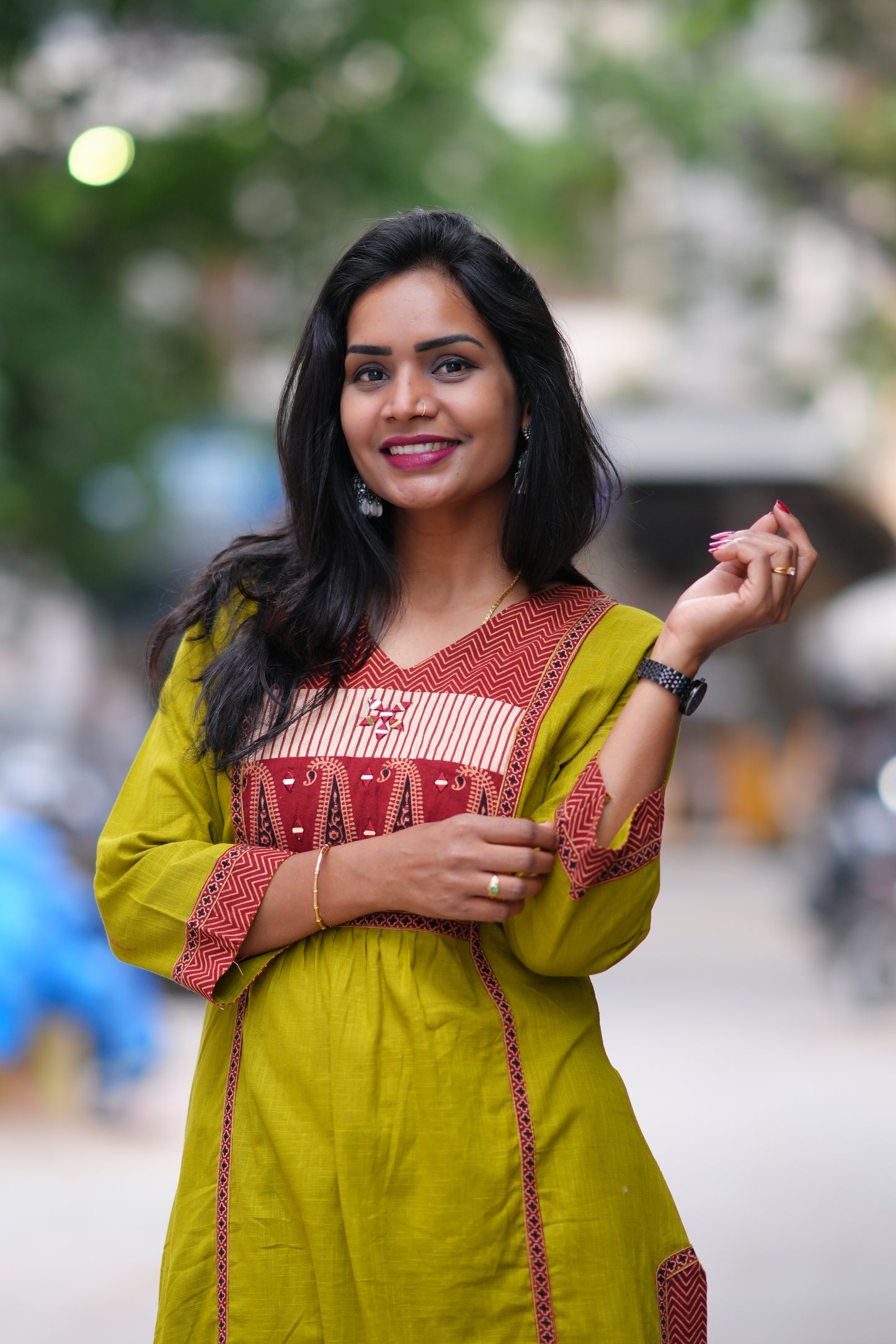 Mustard Yellow Jaipuri cotton Cord Set With Palazzo Pants