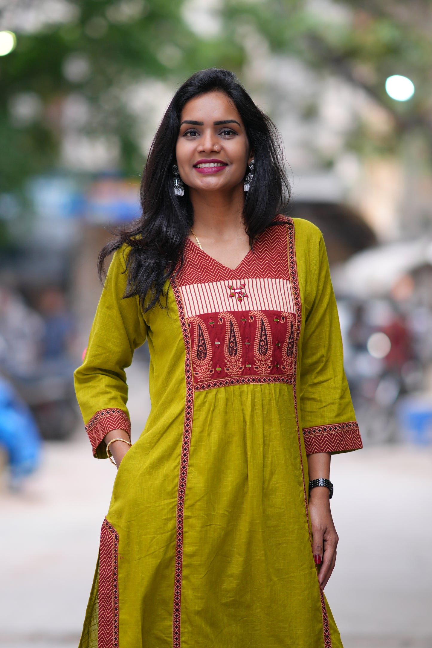 Mustard Yellow Jaipuri cotton Cord Set With Palazzo Pants