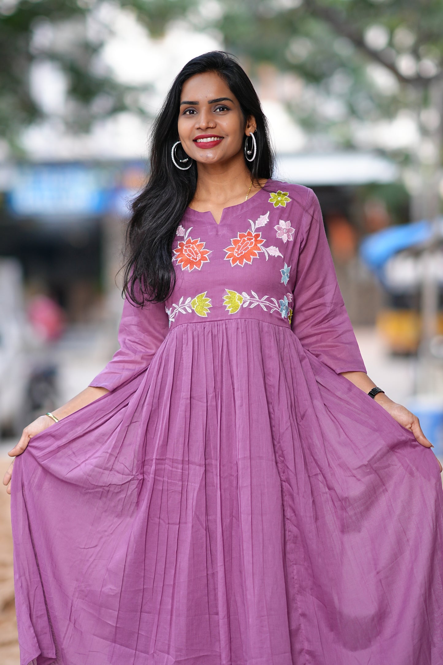 Designer Mul cotton Frock With Complete Lining
