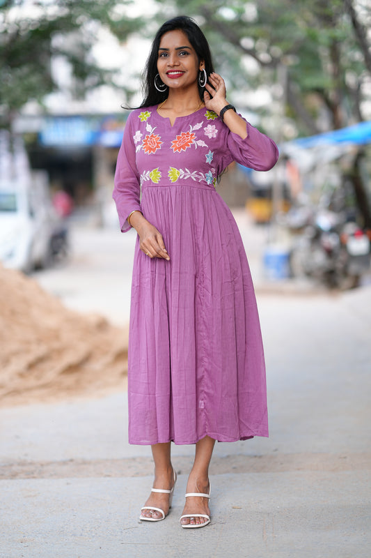 Designer Mul cotton Frock With Complete Lining