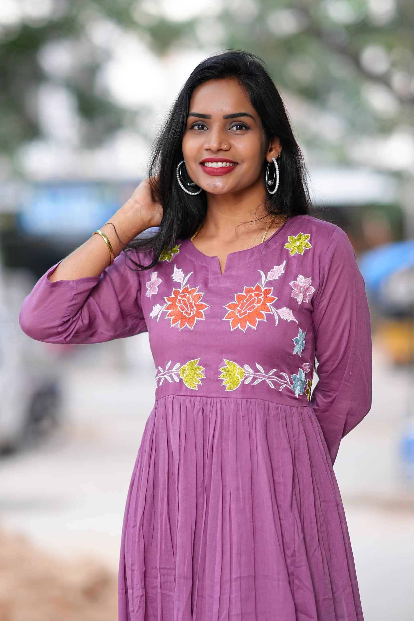 Designer Mul cotton Frock With Complete Lining
