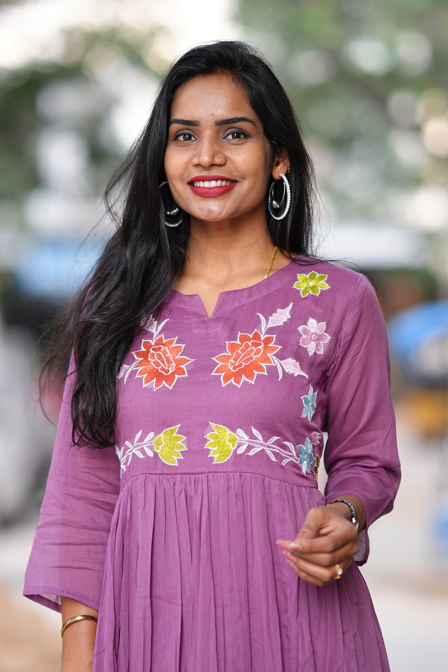 Designer Mul cotton Frock With Complete Lining