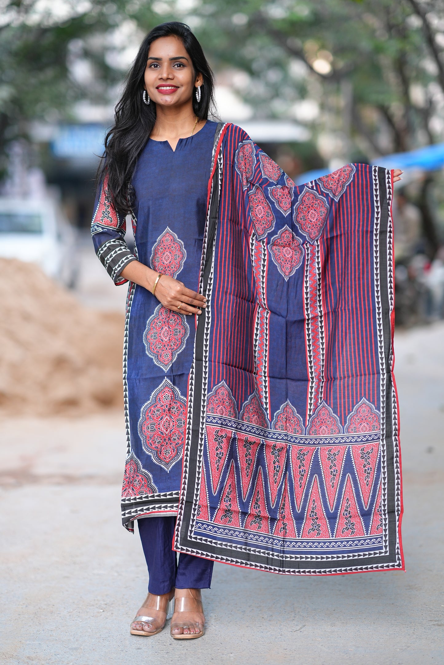 Soft Muslin Jaipur Digital Print 3 Piece Set